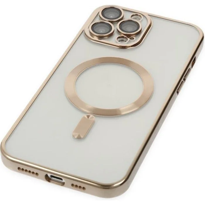 iPhone 14 Pro Magsafe Uyumlu Renkli Kenar Lazer Çerçeveli Silikon Kılıf – Darbeye Dayanıklı Şık Koruma