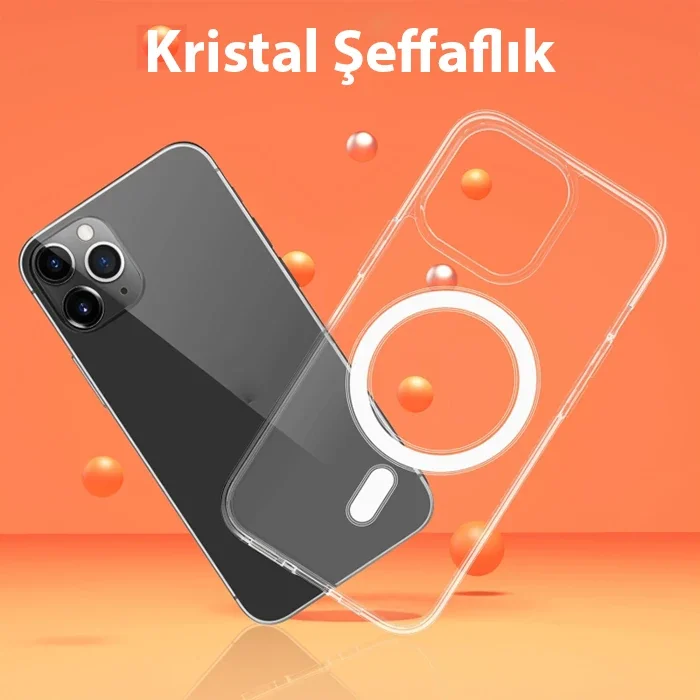 iPhone 14 Pro Manyetik Kılıf - Magsafe Uyumlu Sert Silikon