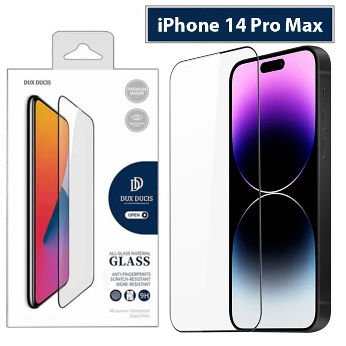 iPhone 14 Pro Max 6.7” Tam Kaplamalı 9H Cam Ekran Koruyucu – Çizilmez Patlamaz
