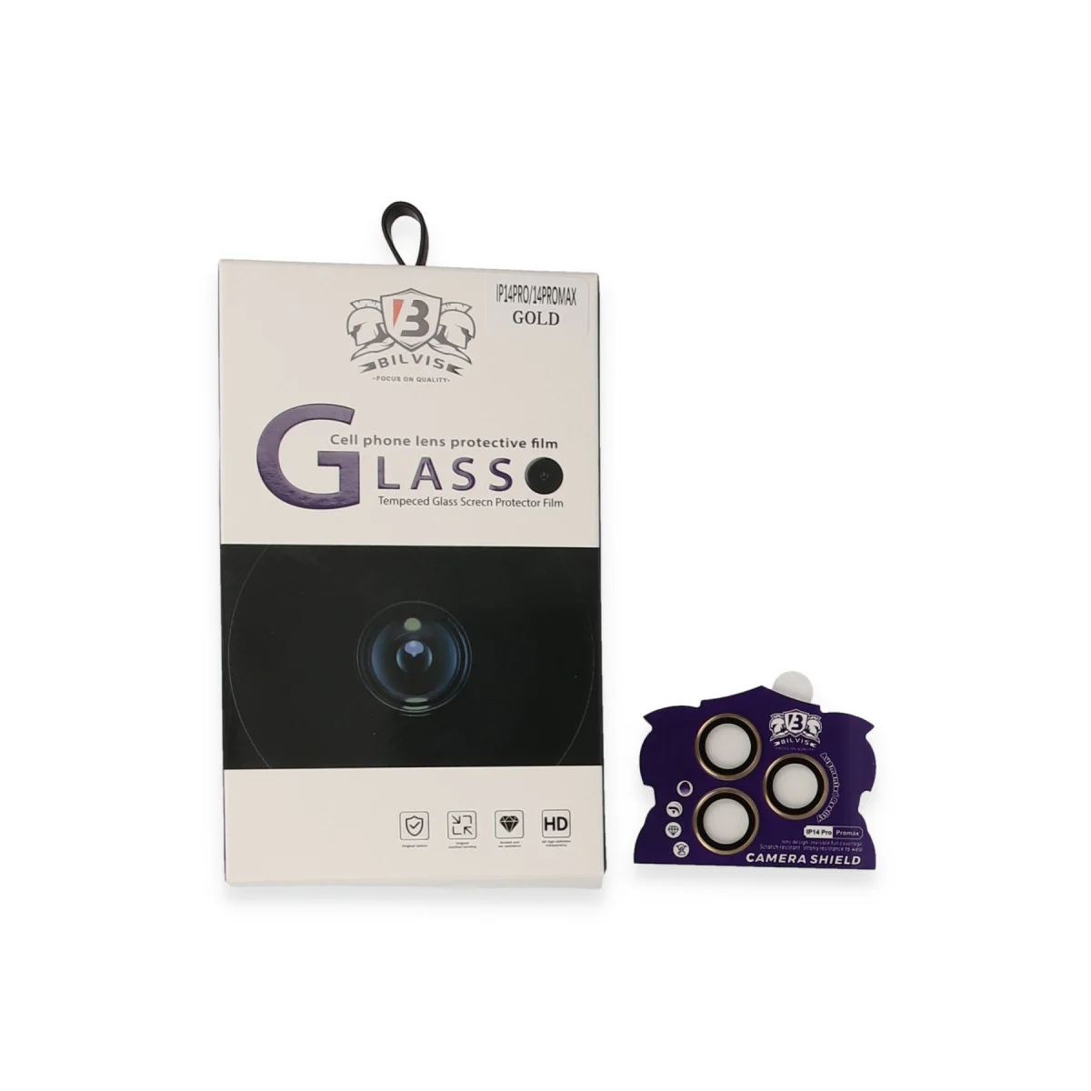 iPhone 14 Pro Max Bilvis Titan Kamera Lens - Gold Ultra HD