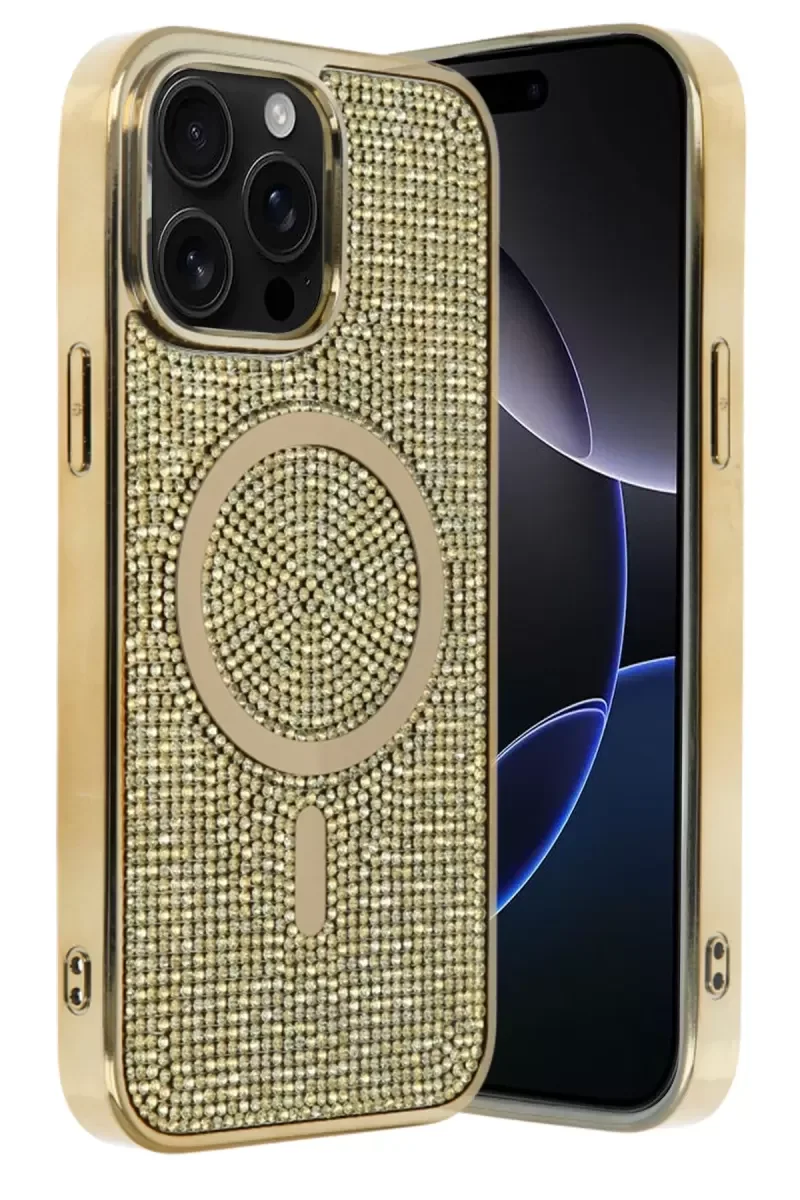 iPhone 14 Pro Max ile Uyumlu Helen MagSafe Kapak - Gold