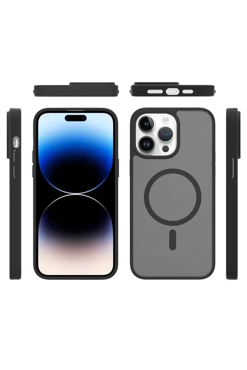 iPhone 14 Pro Max ile Uyumlu MagSafe Kılıf - Lila Premium Silikon
