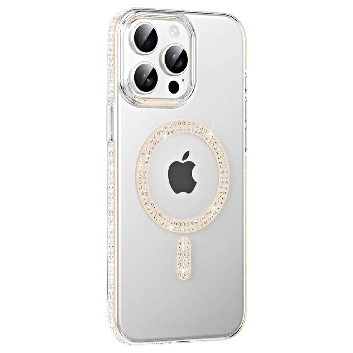 iPhone 14 Pro Max ile Uyumlu Move Taşlı Magsafe Kılıf - Pembe iPhone 14 Pro Max ile Uyumlu Move Taşlı Magsafe Kılıf - Pembe