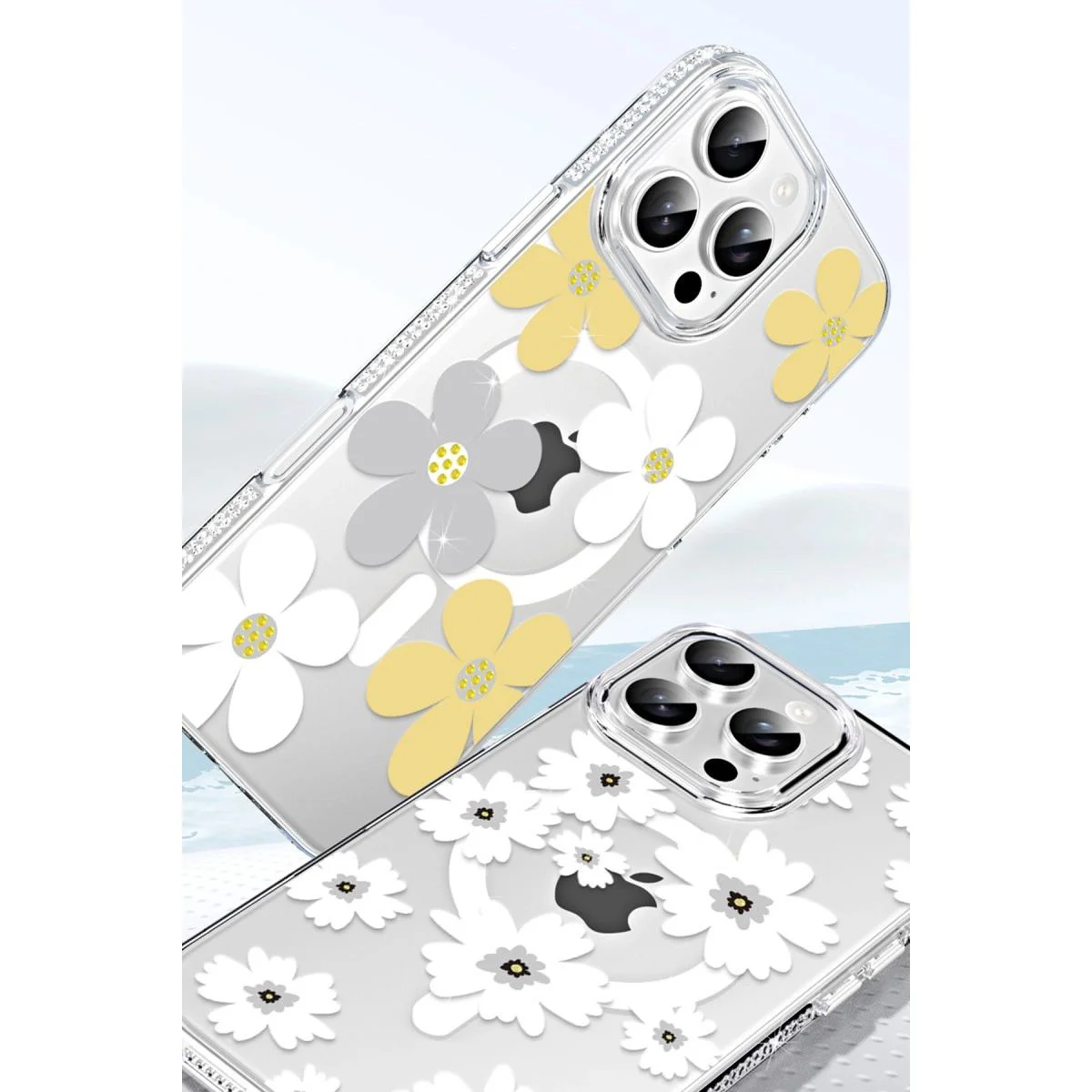 iPhone 14 Pro Max ile Uyumlu Floral Magsafe Kılıf - Pembe Işıltılı Çiçek Desenli Darbe Korumalı Şeffaf Kapak Fiyatı, Yorumları ve Özellikleri