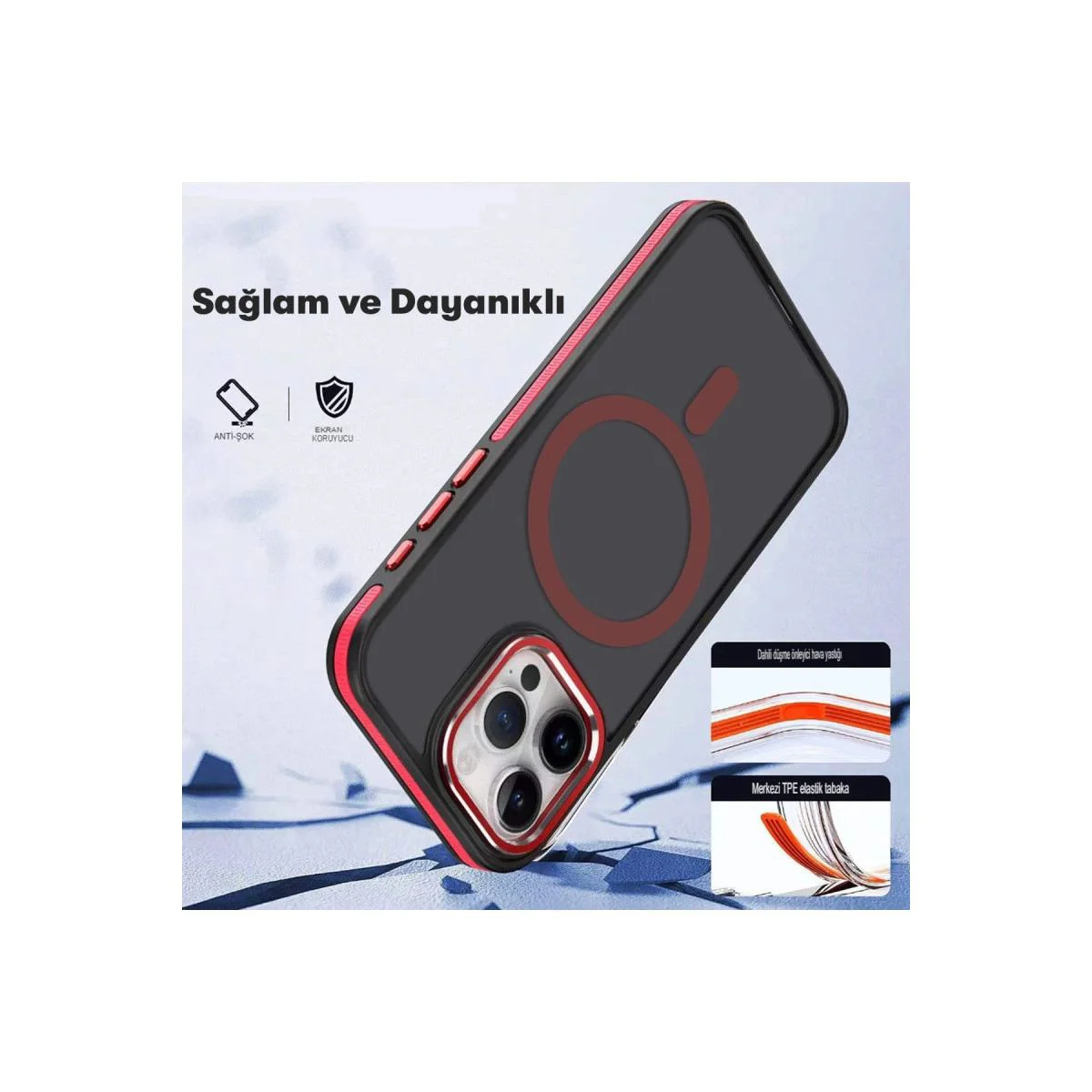 iPhone 14 Pro Max ile Uyumlu Winner MagSafe Kılıf - Derin Mor iPhone 14 Pro Max ile Uyumlu Winner MagSafe Kılıf - Derin Mor