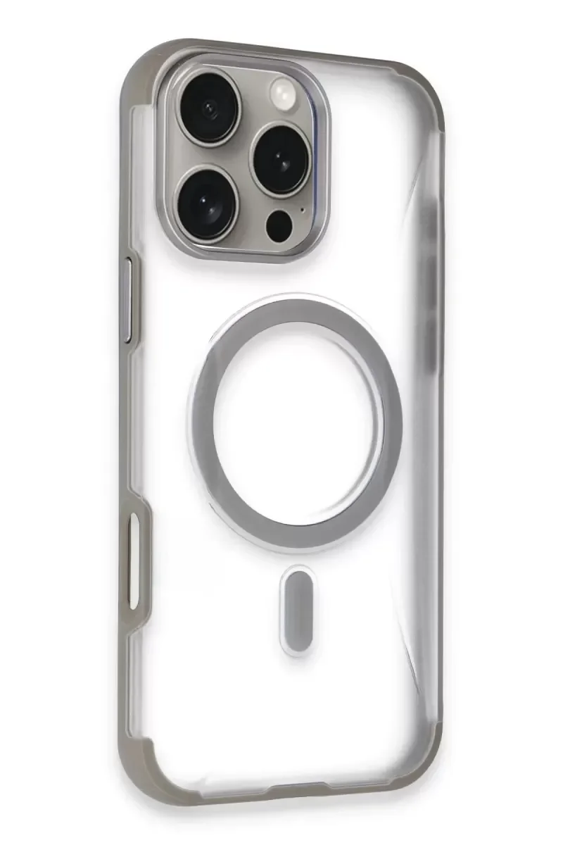 iPhone 14 Pro Max ile Uyumlu Magsafe Kapak - Titan Gri | Darbe Korumalı İnce Kılıf