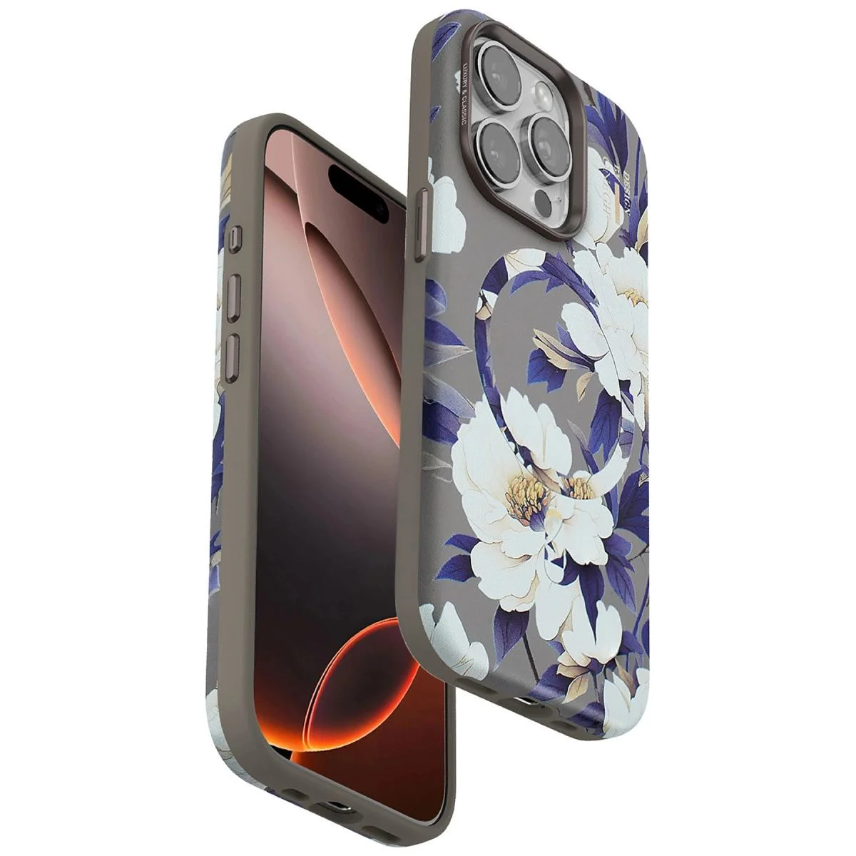 iPhone 14 Pro Max ile Uyumlu Flower Series Magsafe Kapak - Gri 3D Canlı Baskı Fiyatı, Yorumları ve Özellikleri