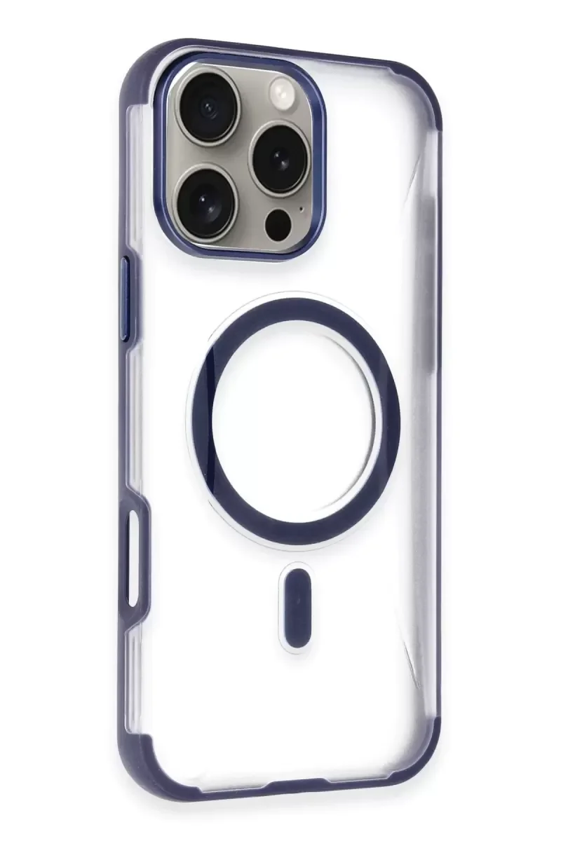 iPhone 14 Pro Max ile Uyumlu MagSafe Kılıf - Manyetik Şarj Desteği, Lacivert