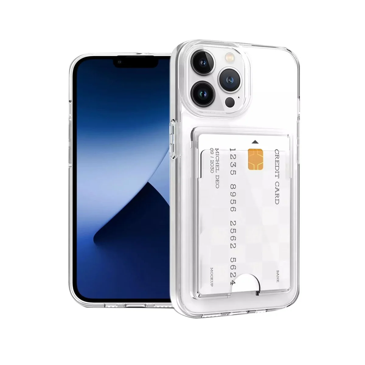 iPhone 14 Pro Max Kart Şeffaf Silikon Kılıf - Ultra Şeffaf ve Pratik