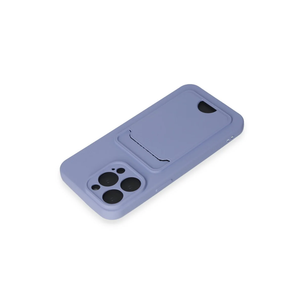 iPhone 14 Pro Max Kelvin Silikon Kılıf Lila - Kart Cebi ve Çizilmelere Karşı Premium Koruma