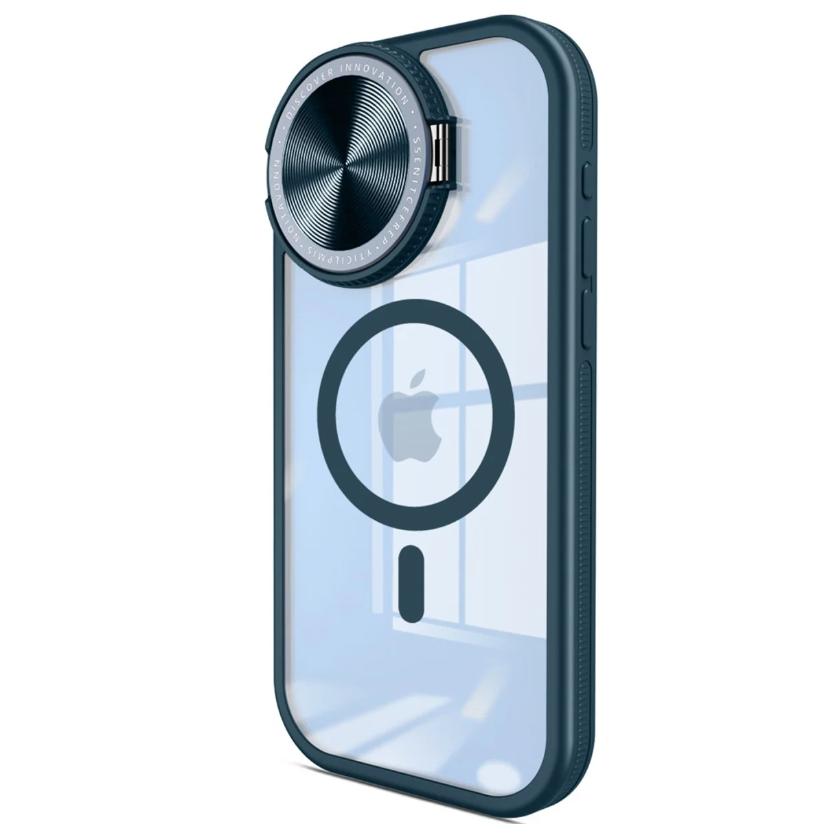 iPhone 14 Pro Max Kılıf - Teleskop Lens Magsafe Silikon Kapak - Lacivert