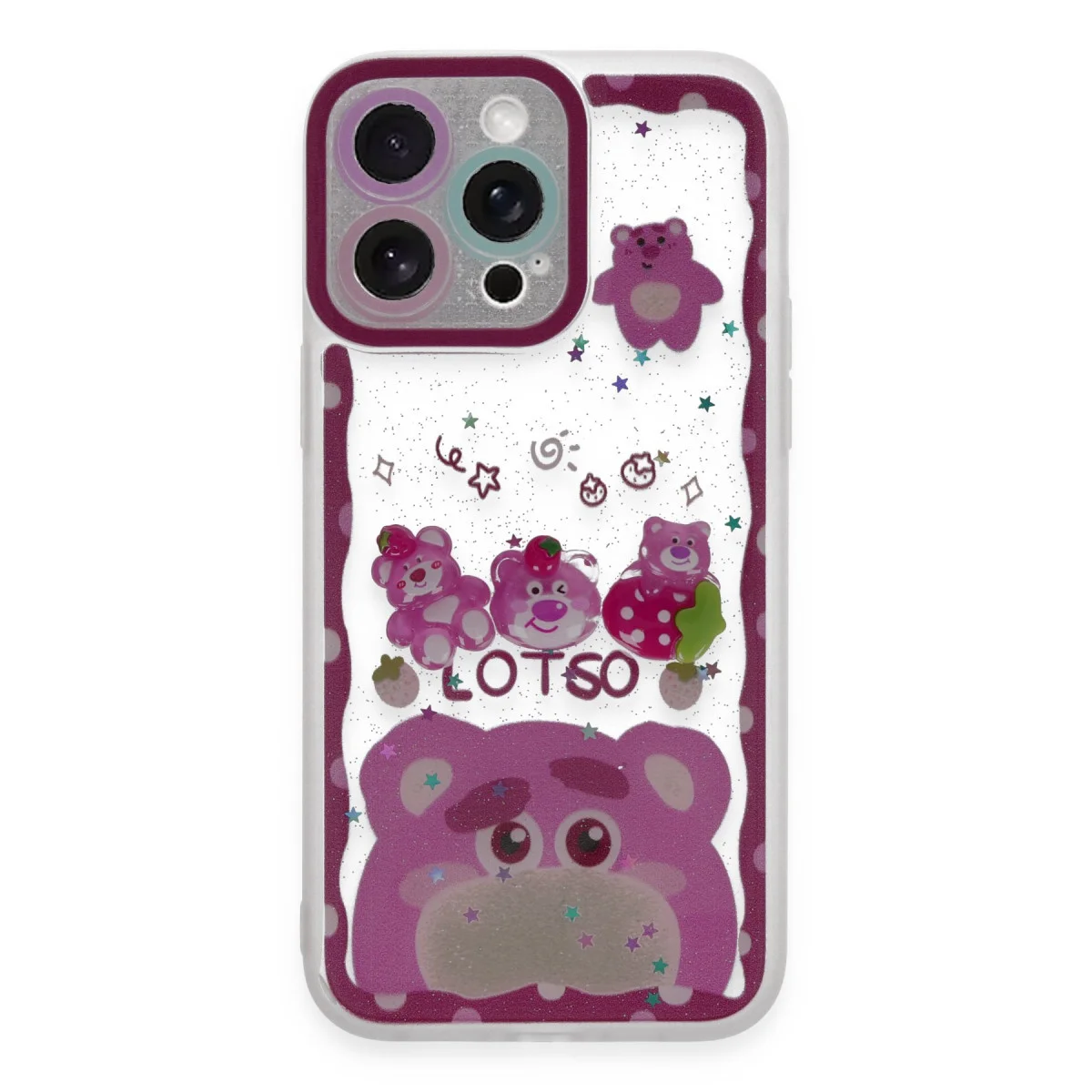 iPhone 14 Pro Max Kılıf Sweet Desenli Silikon Kapak - Pembe
