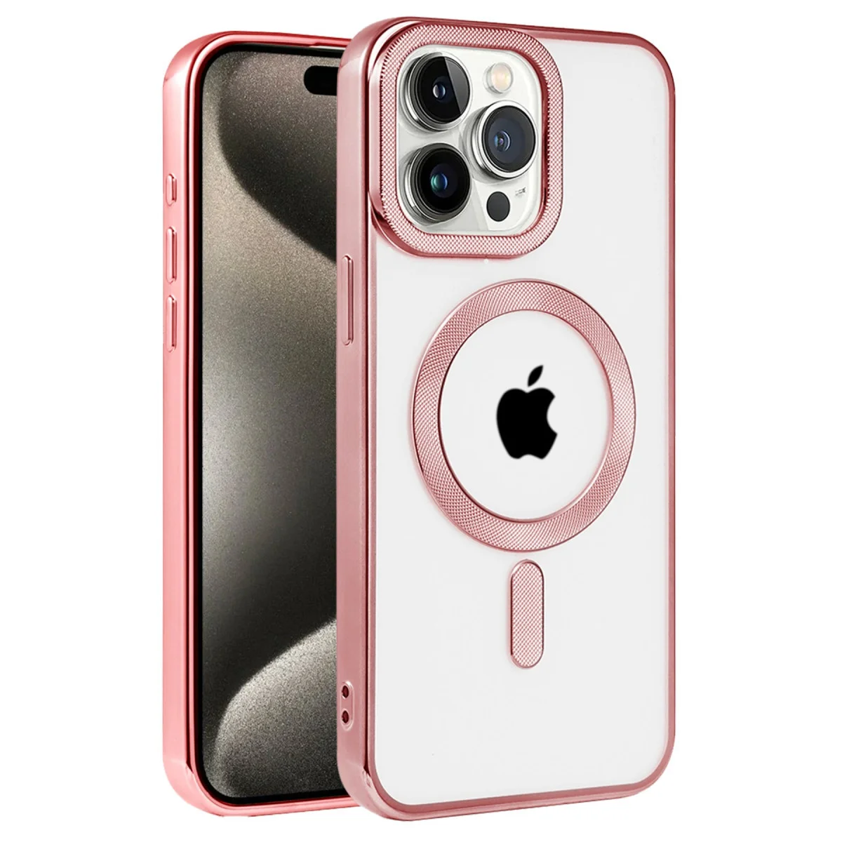 iPhone 14 Pro Max Kronos Magsafe Kapak - Rose Gold Kılıf