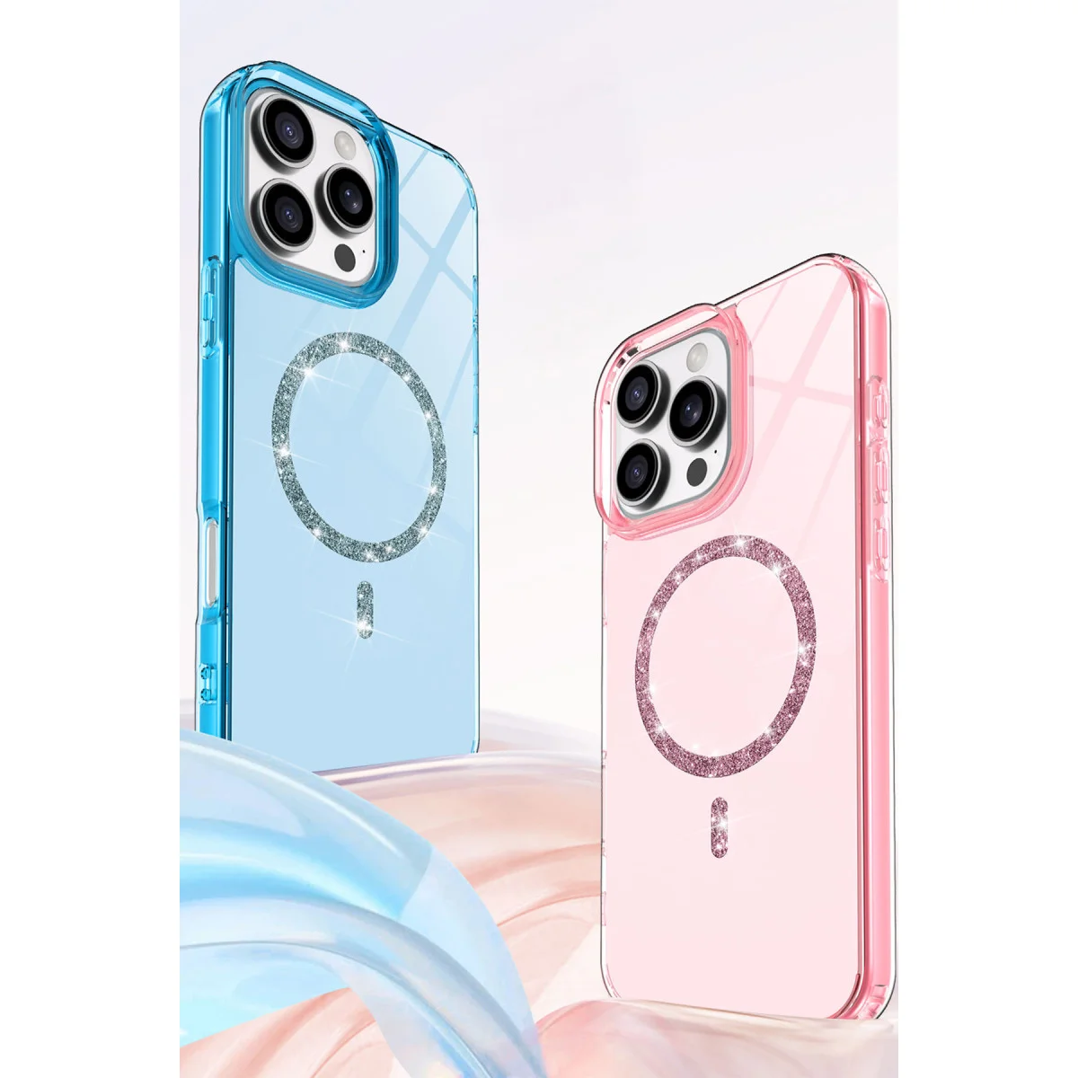 iPhone 14 Pro Max Live Diamond Magsafe Şeffaf Kapak - Güçlü Mıknatıs ve Darbe Emici