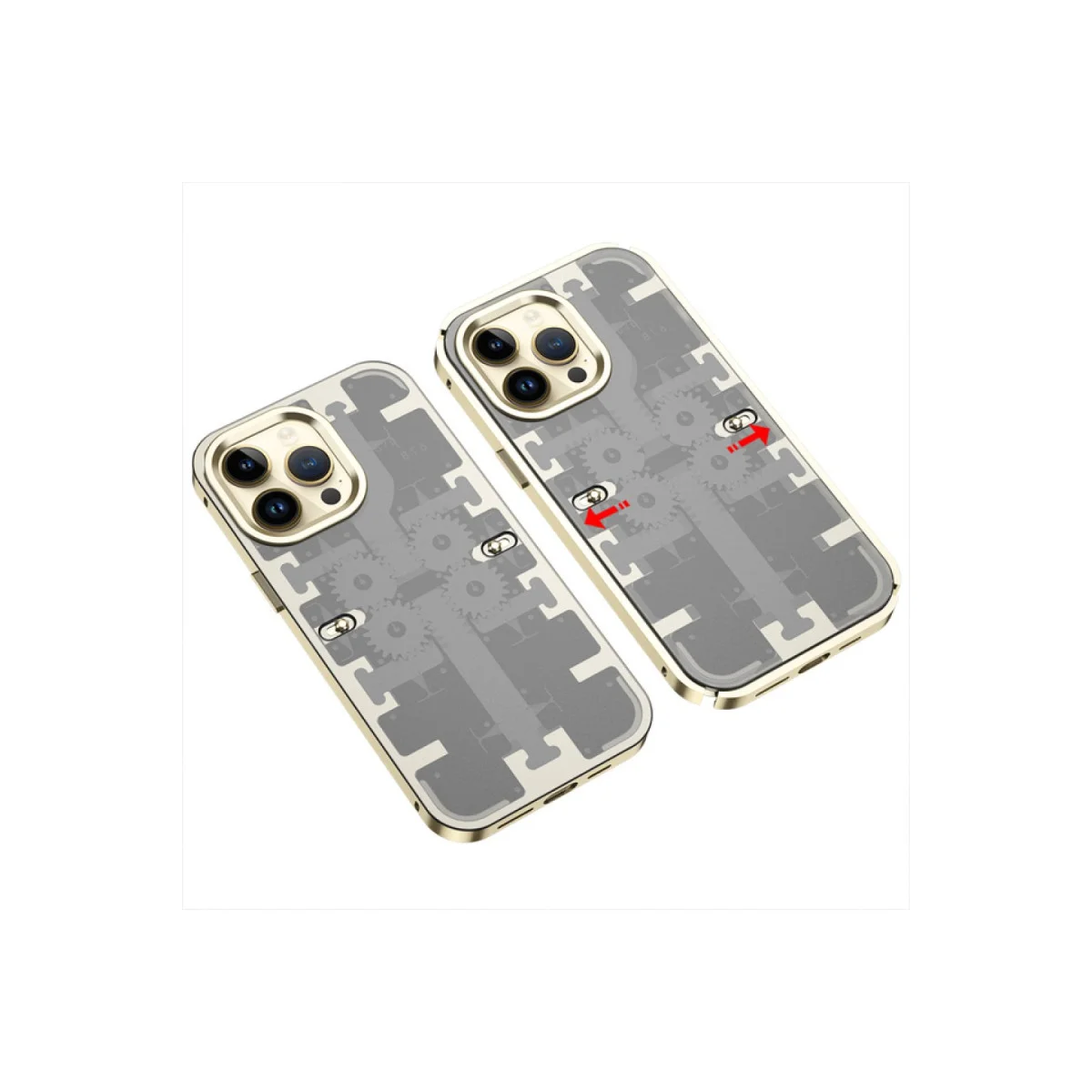iPhone 14 Pro Max Mekanik Bumper Kılıf - Altın Renk Premium Koruma