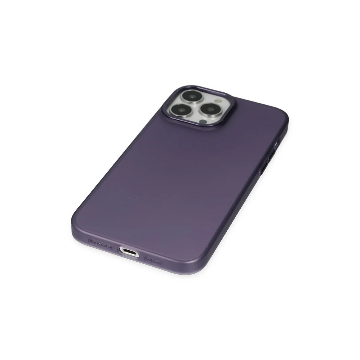 iPhone 14 Pro Max Mor Metal Kılıf Modos - Premium Buzlu Kalkan