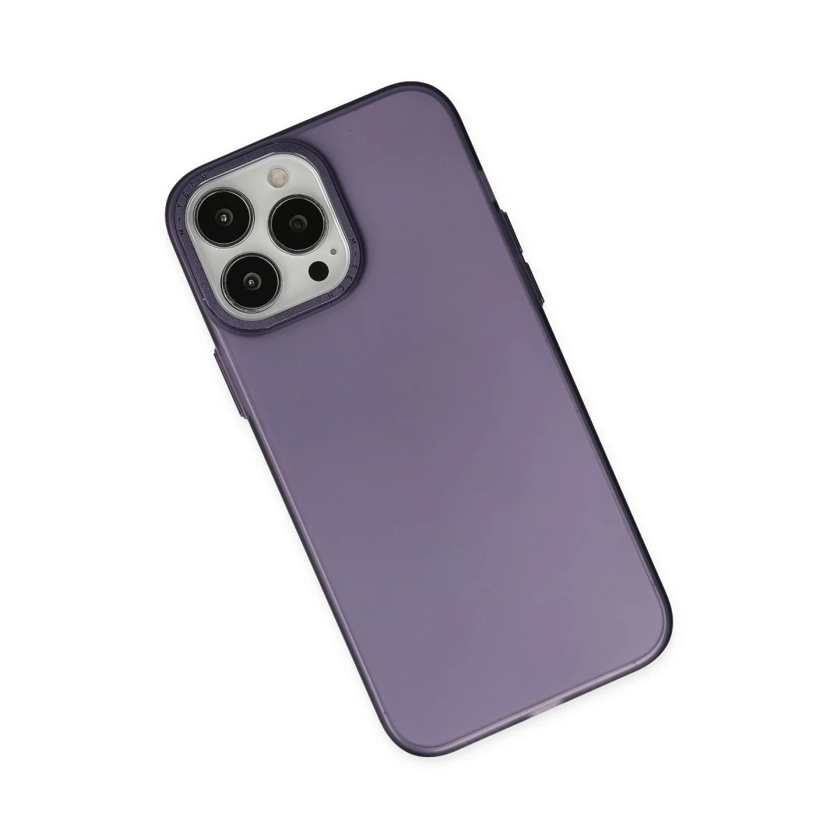 iPhone 14 Pro Max Mor Metal Kılıf Modos - Premium Buzlu Kalkan