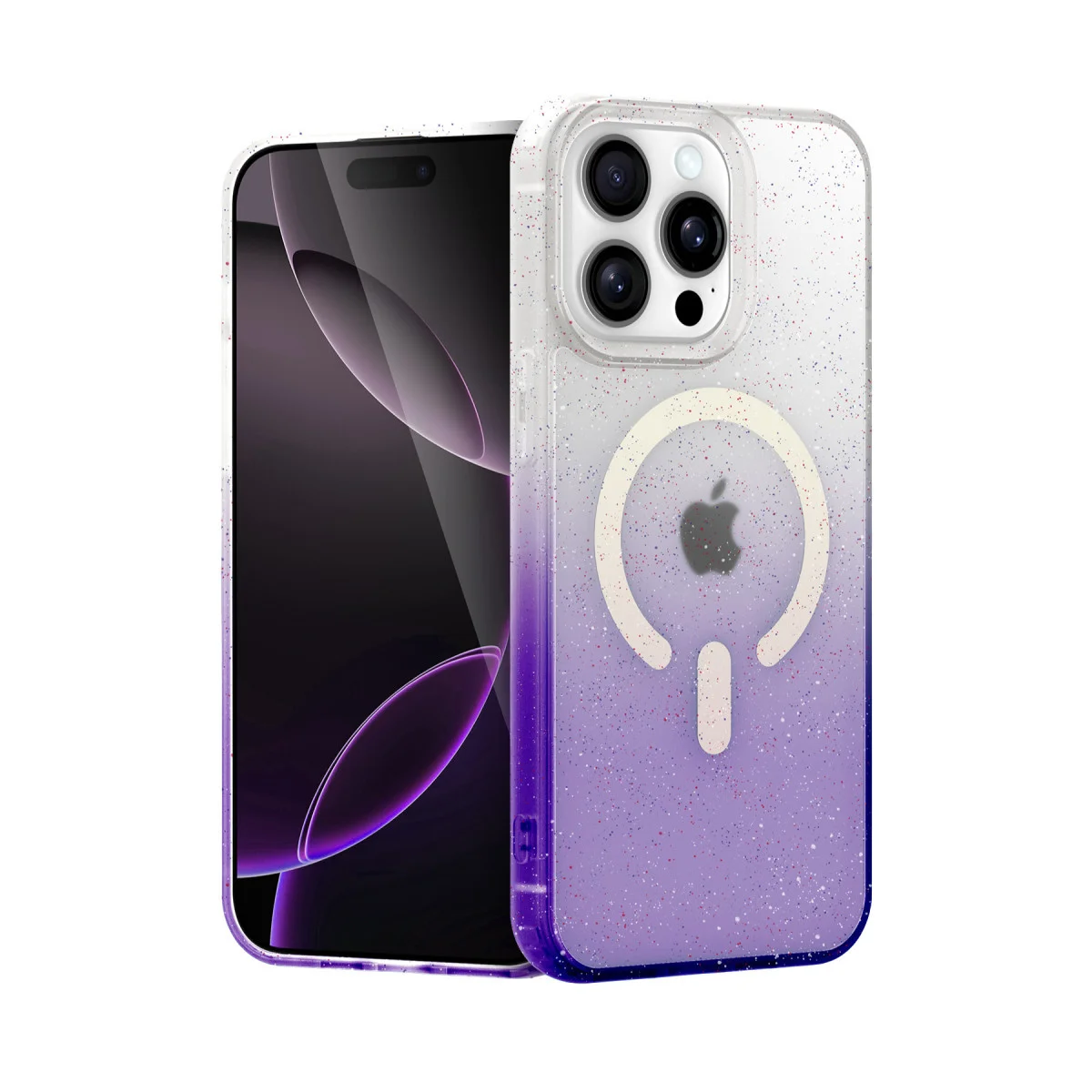 iPhone 14 Pro Max Pummel Shiny Magsafe Kapak - Mor (Ultra Koruma ve Şık Tasarım)