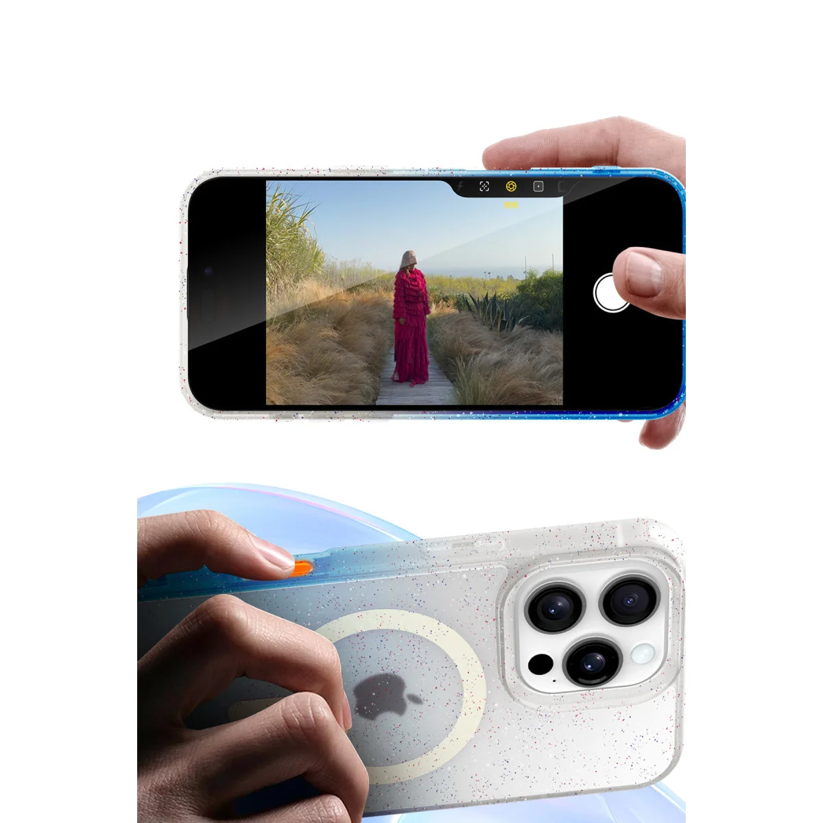 iPhone 14 Pro Max Pummel Shiny Magsafe Kılıf - Mavi
