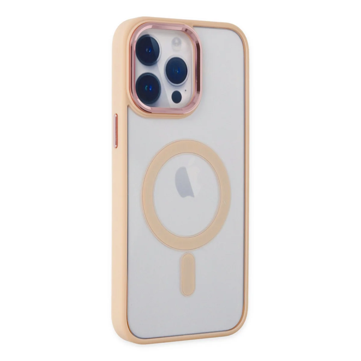 iPhone 14 Pro Max Room Magneticsafe Silikon Kılıf - Pudra - Kablosuz Şarj Desteği