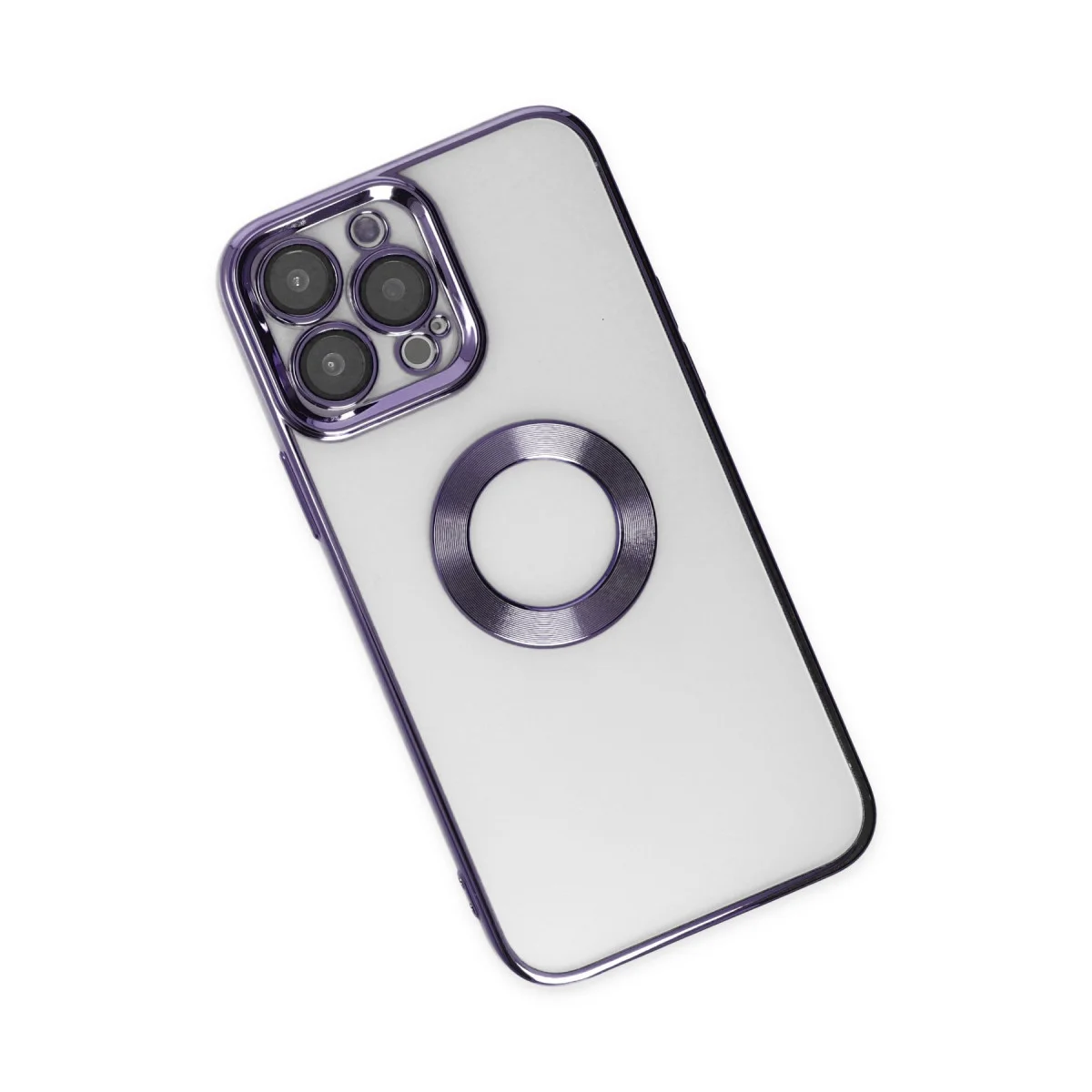 iPhone 14 Pro Max Slot Silikon Kılıf Mor - El Kaymaz ve Mükemmel Uyum