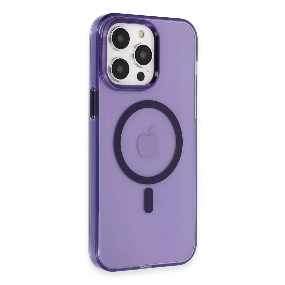 iPhone 14 Pro Max Tron Şeffaf Magsafe Derin Mor Kılıf - Çizilmeye Karşı Tam Koruma