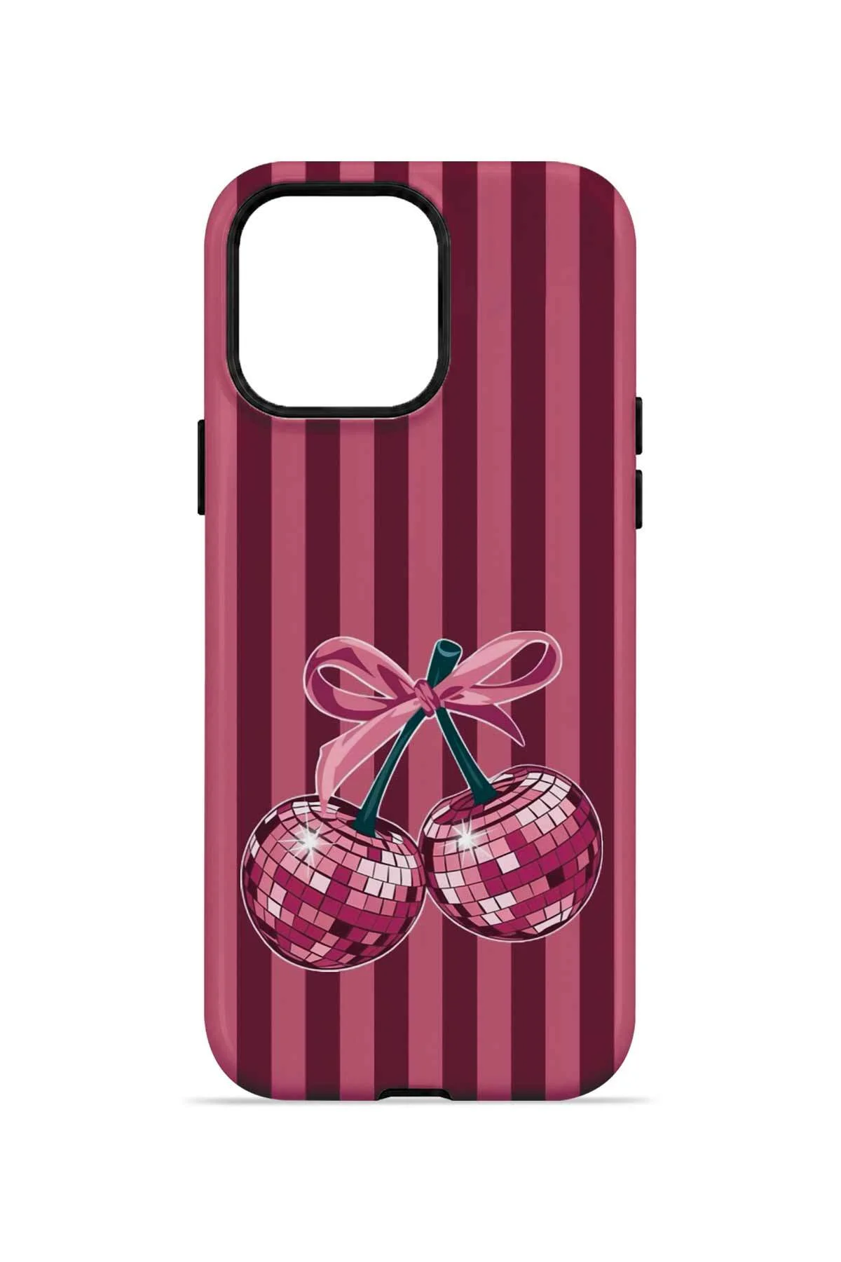 iPhone 14 Pro Max Vorian Çift Katmanlı Disco Cherry Stripe Kılıf - Görsel 4