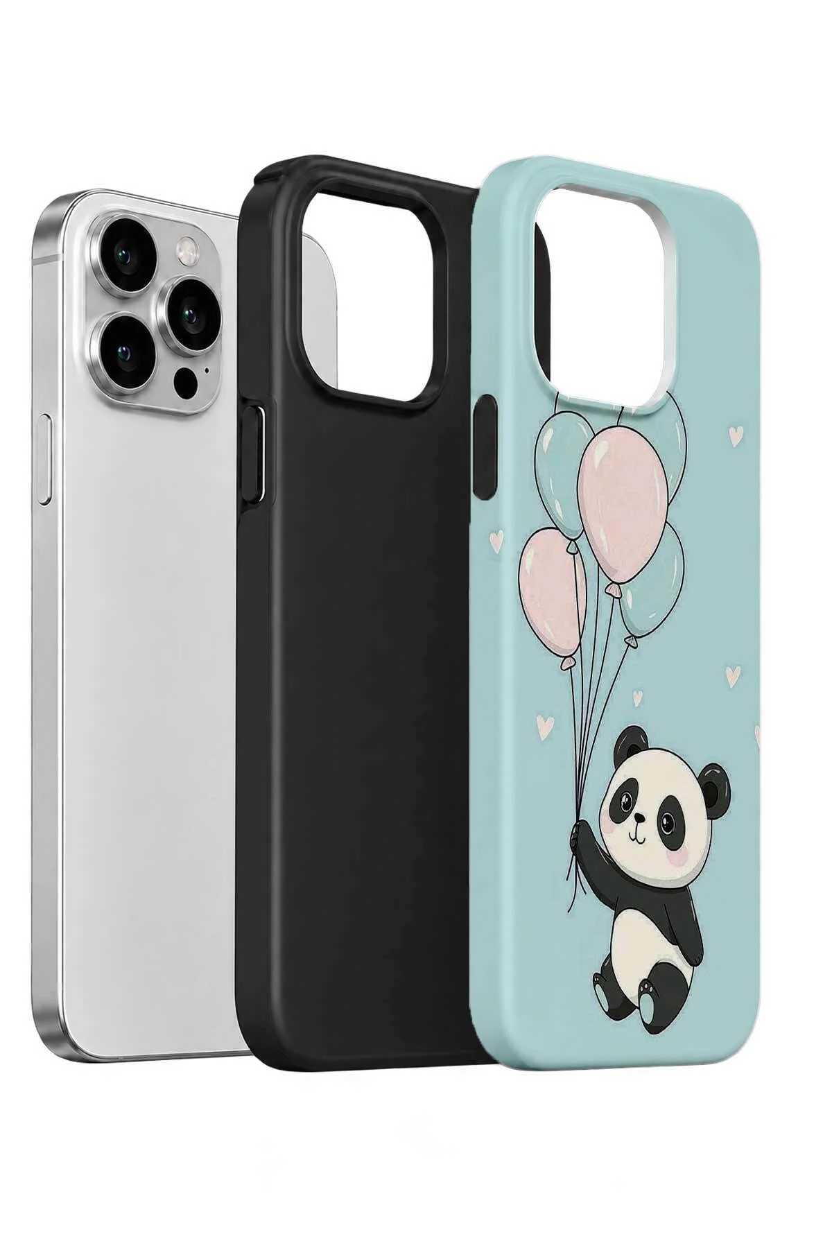 iPhone 14 Pro Max Vorian Çift Katmanlı Balonlu Pandalı Kılıf - Görsel 2