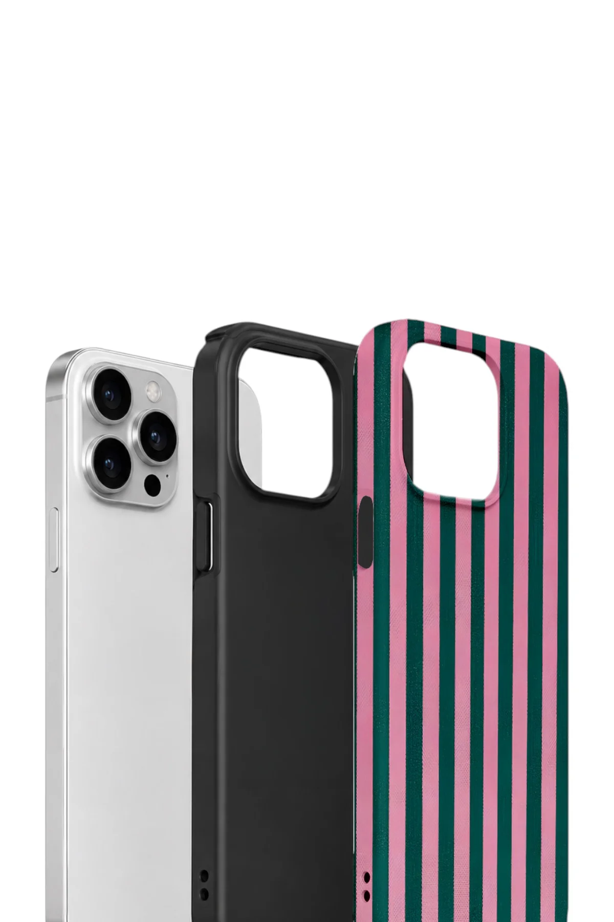 iPhone 14 Pro Max Vorian Çift Katmanlı Kılıf Pink Navy Cabana