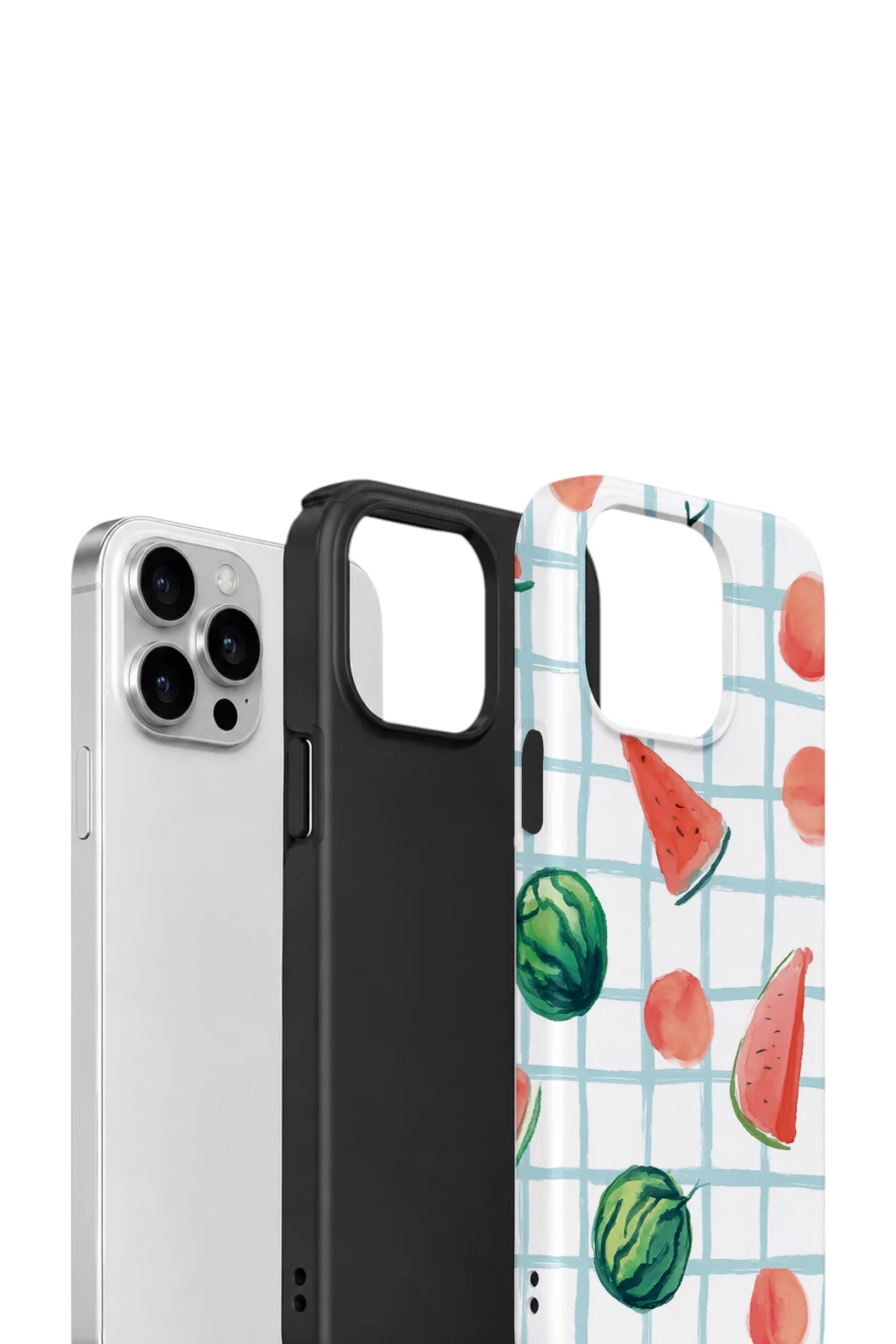 iPhone 14 Pro Max Vorian Çift Katmanlı Kılıf Watermelon Grid