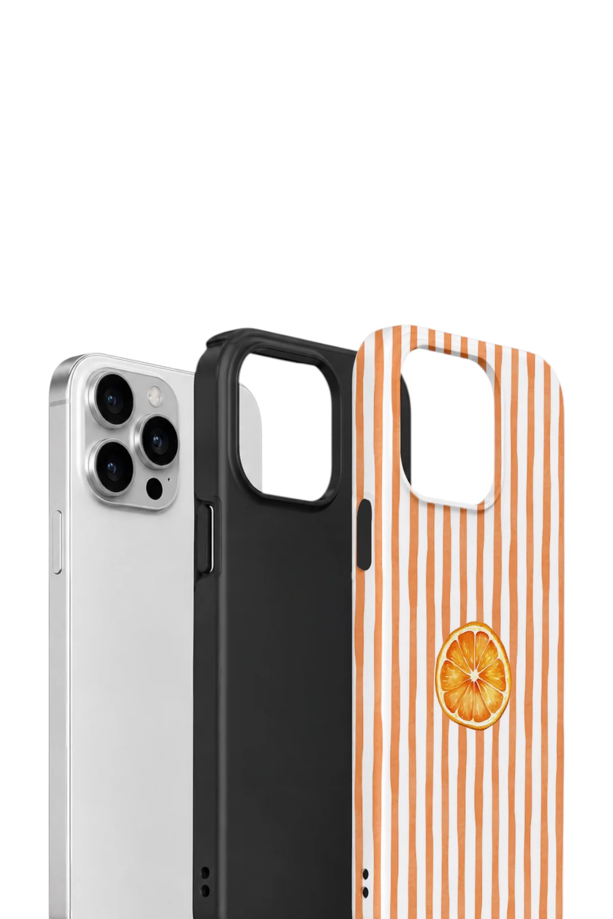 iPhone 14 Pro Max Vorian Çift Katmanlı Kılıf Orange Slice Stripe