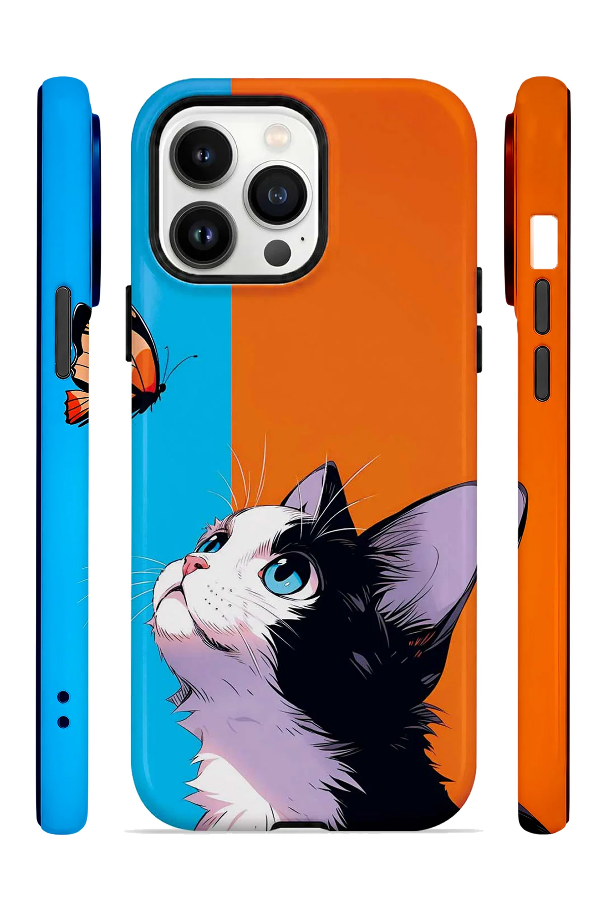iPhone 14 Pro Max Vorian Çift Katmanlı Kelebekli Kılıf - Görsel 3
