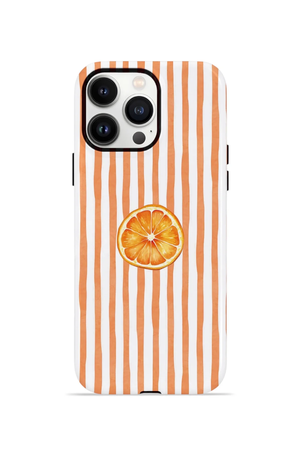 iPhone 14 Pro Max Vorian Çift Katmanlı Kılıf Orange Slice Stripe