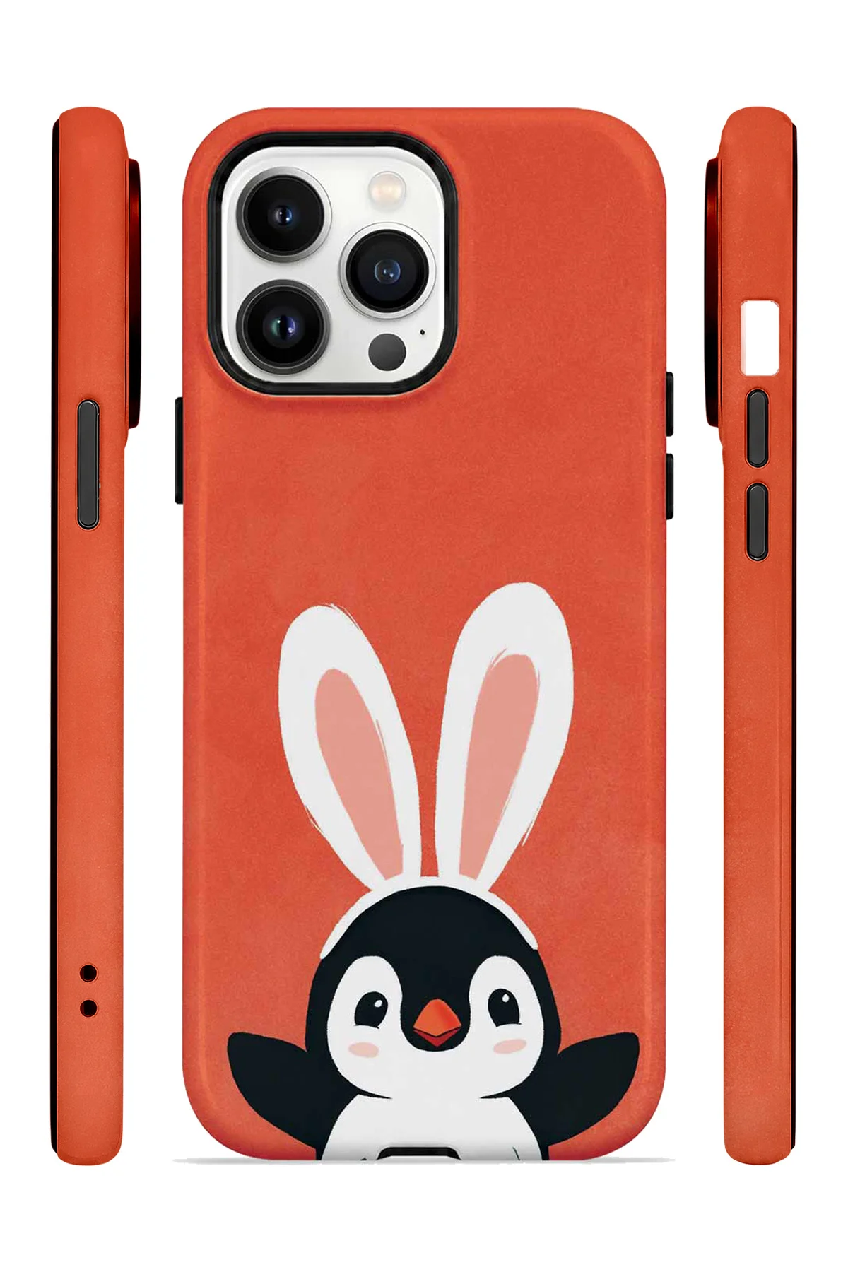 iPhone 14 Pro Max Vorian Çift Katmanlı Tavşan Penguenli Kılıf - Görsel 3