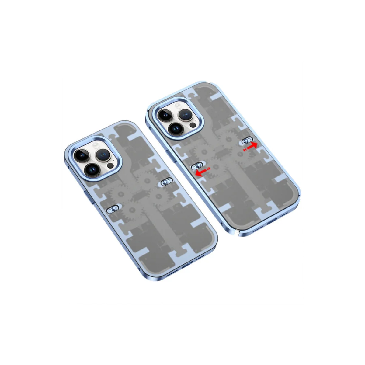 iPhone 14 Pro Mekanik Bumper Kılıf - Mavi ve Yüksek Koruma