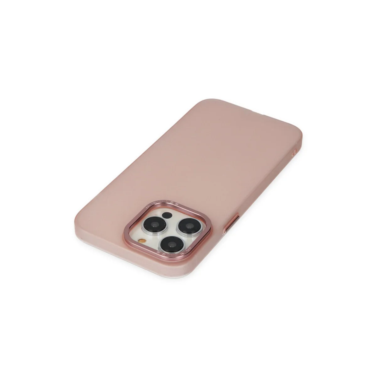 iPhone 14 Pro Metal Kılıf - Pembe Modos Kapak - 360° Korumalı ve Şık