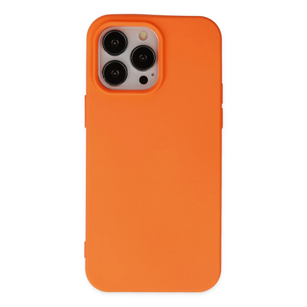 iPhone 14 Pro Nano İçi Kadife Silikon Kılıf - Turuncu (Mükemmel Koruma ve Şıklık)
