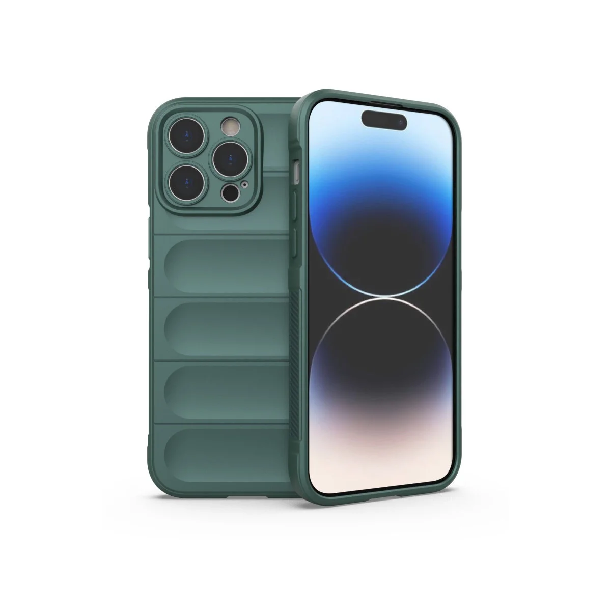 iPhone 14 Pro Optimum Silikon Kılıf - Koyu Yeşil ve 360° Şık Koruma
