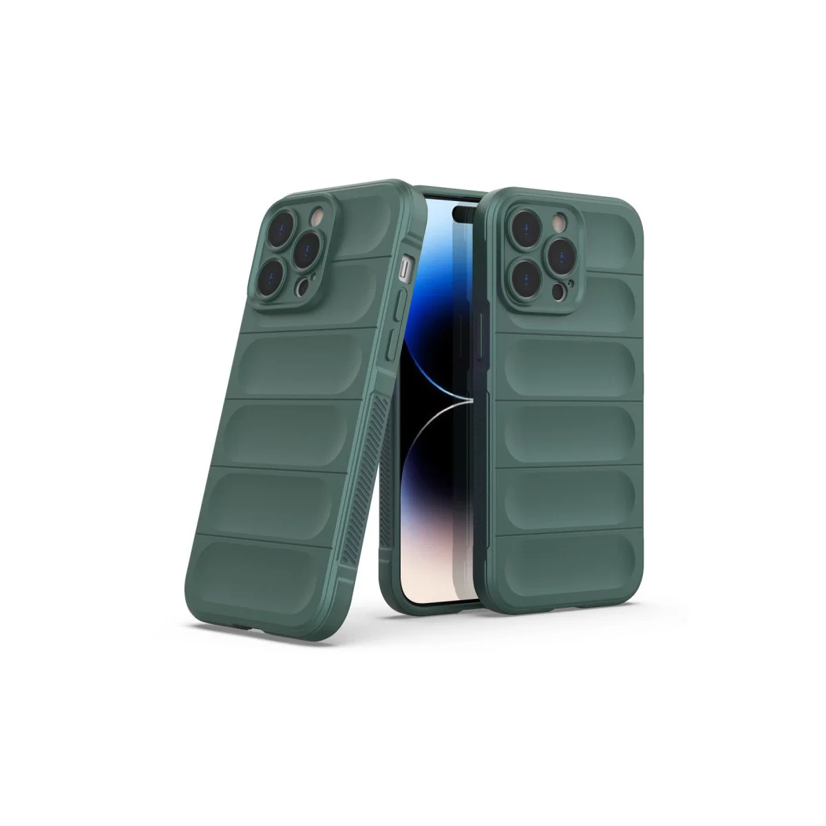 iPhone 14 Pro Optimum Silikon Kılıf - Koyu Yeşil ve 360° Şık Koruma