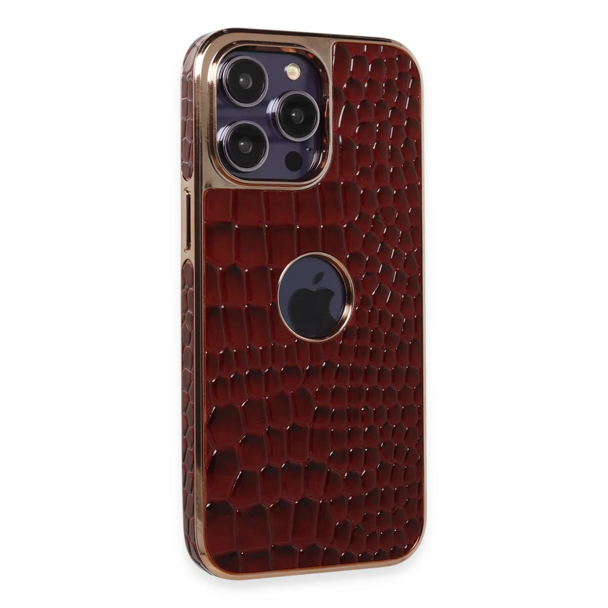 iPhone 14 Pro Snake Kapak - Bordo Şık ve Dayanıklı Kılıf