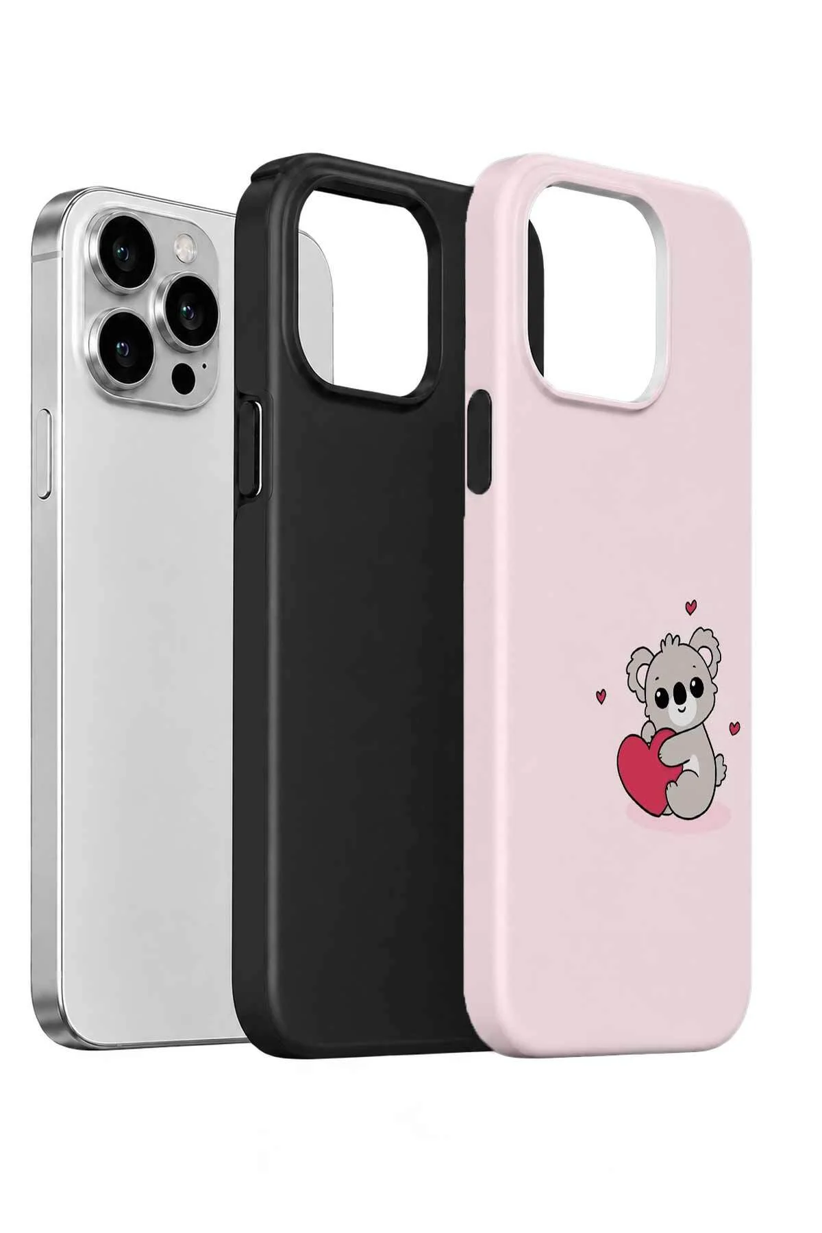 iPhone 14 Pro Vorian Çift Katmanlı Kalpli Koalalı Kılıf iPhone 14 Pro Vorian Çift Katmanlı Kalpli Koalalı Kılıf - Görsel 2