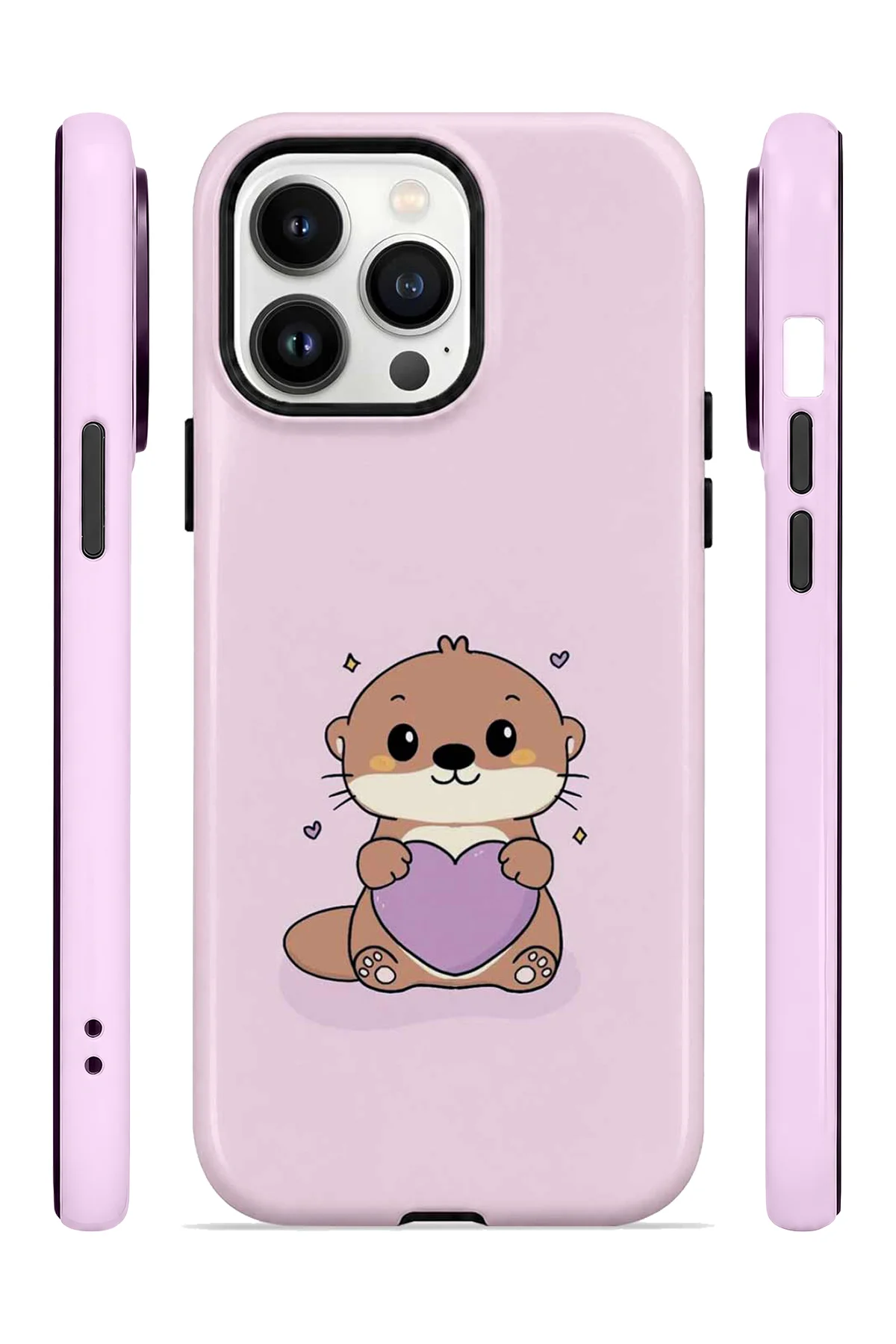 iPhone 14 Pro Vorian Çift Katmanlı Pembe Hamsterli Kılıf - Görsel 3