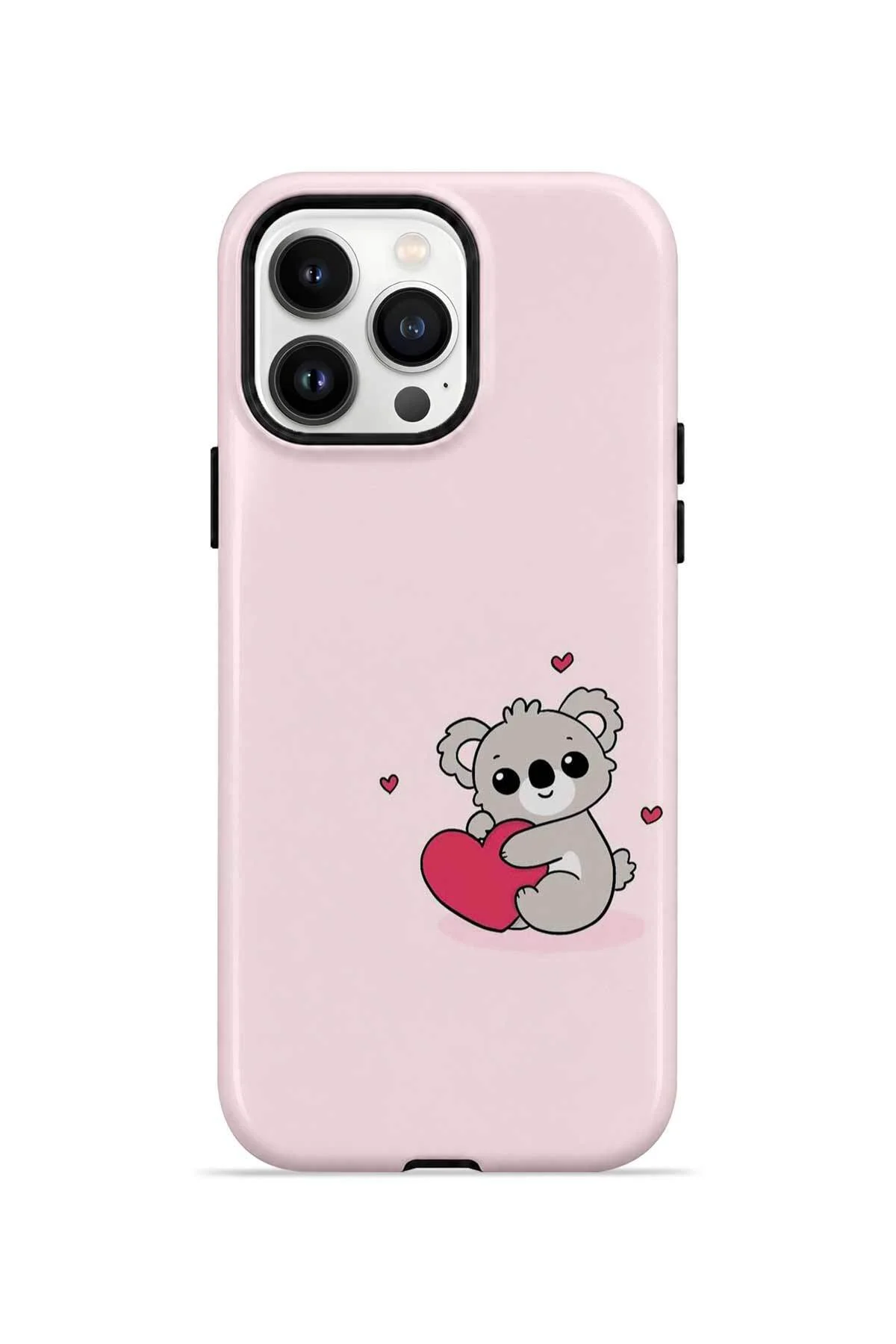 iPhone 14 Pro Vorian Çift Katmanlı Kalpli Koalalı Kılıf iPhone 14 Pro Vorian Çift Katmanlı Kalpli Koalalı Kılıf