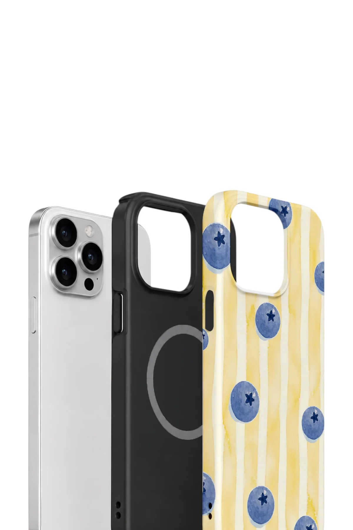 iPhone 14 Pro Vorian Çift Katmanlı MagSafe Kılıf Blueberry Sun Stripe