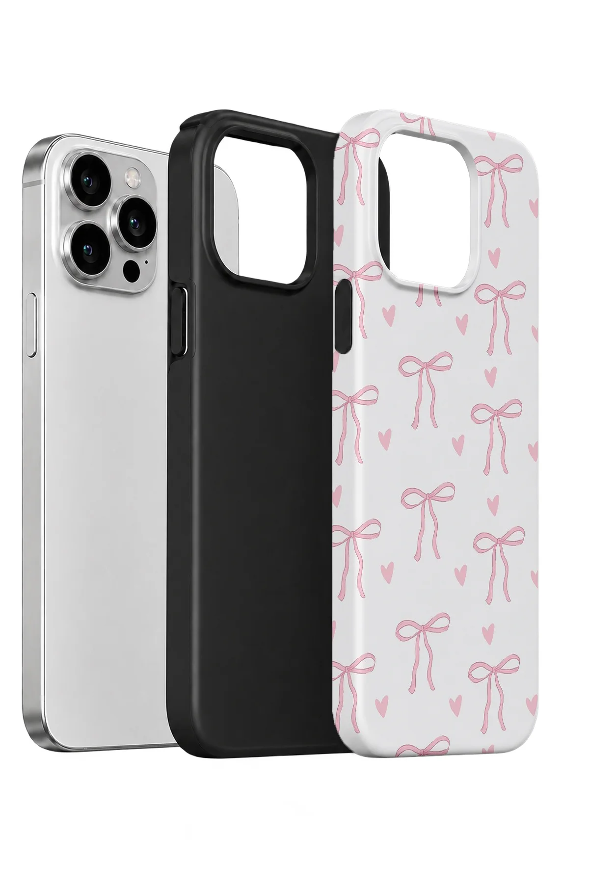 iPhone 14 Pro Vorian Çift Katmanlı Soft Pink Ribbon Toss Kılıf iPhone 14 Pro Vorian Çift Katmanlı Soft Pink Ribbon Toss Kılıf - Görsel 2