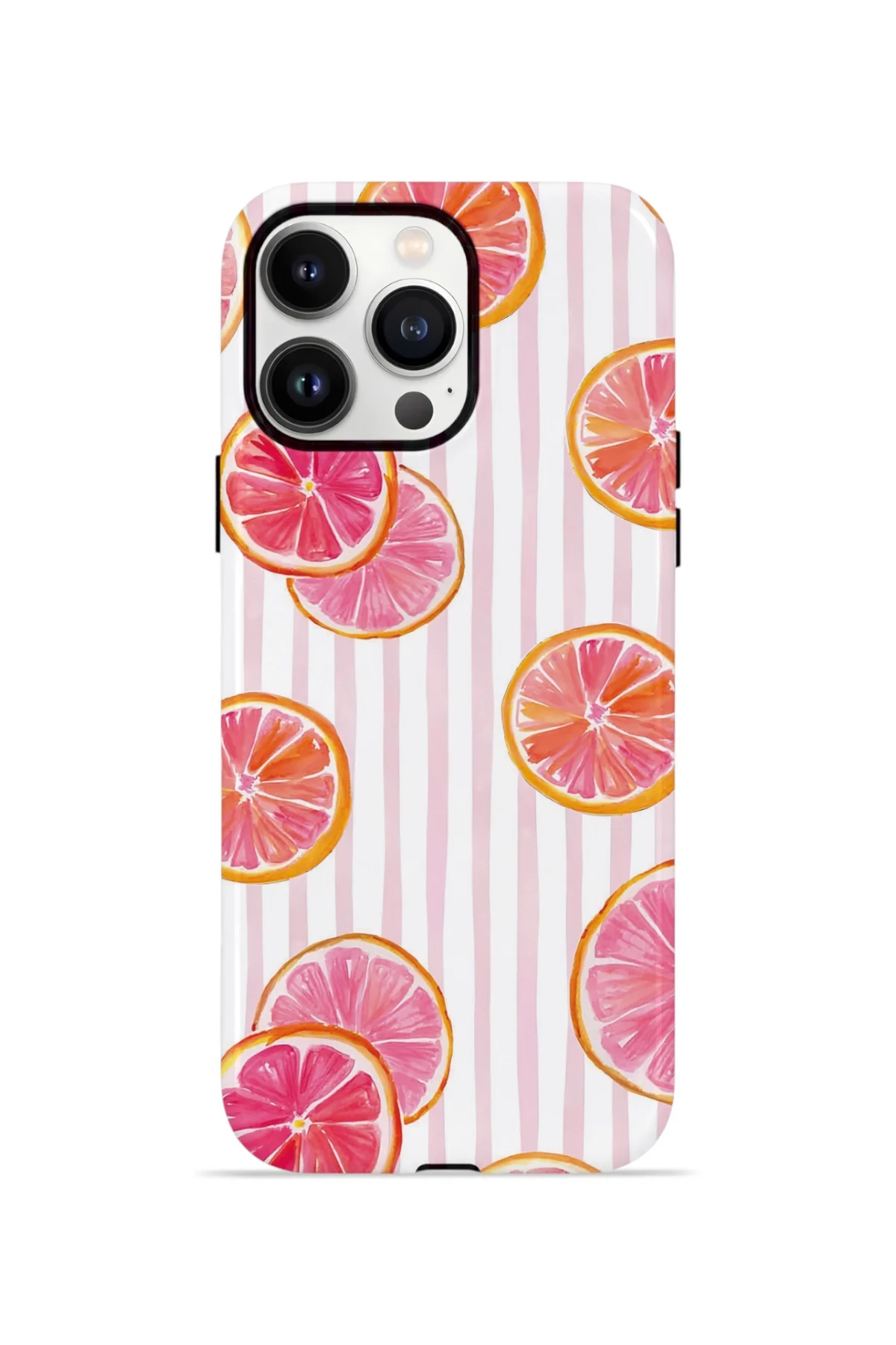 iPhone 14 Pro Vorian Çift Katmanlı Magsafe Kılıf Pink Grapefruit Garden