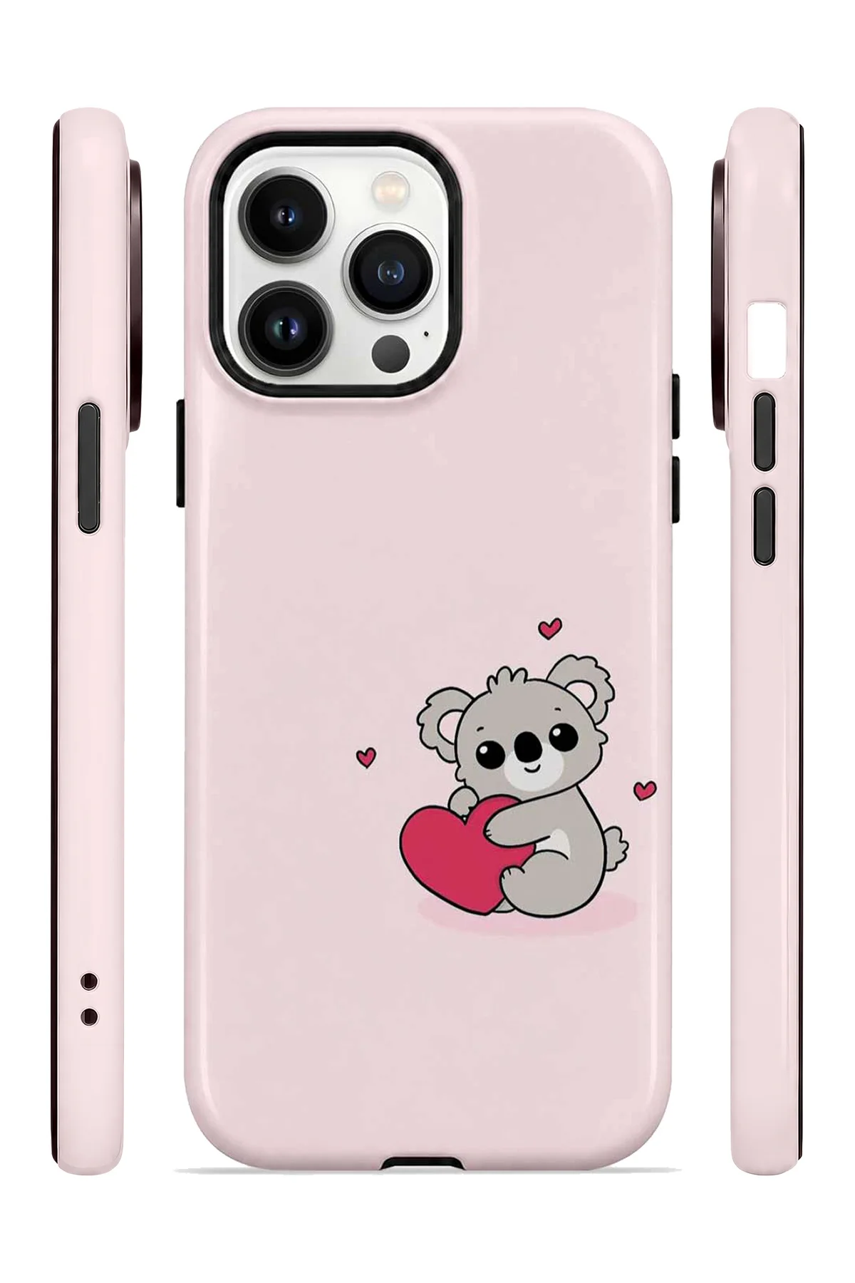 iPhone 14 Pro Vorian Çift Katmanlı Kalpli Koalalı Kılıf iPhone 14 Pro Vorian Çift Katmanlı Kalpli Koalalı Kılıf - Görsel 3