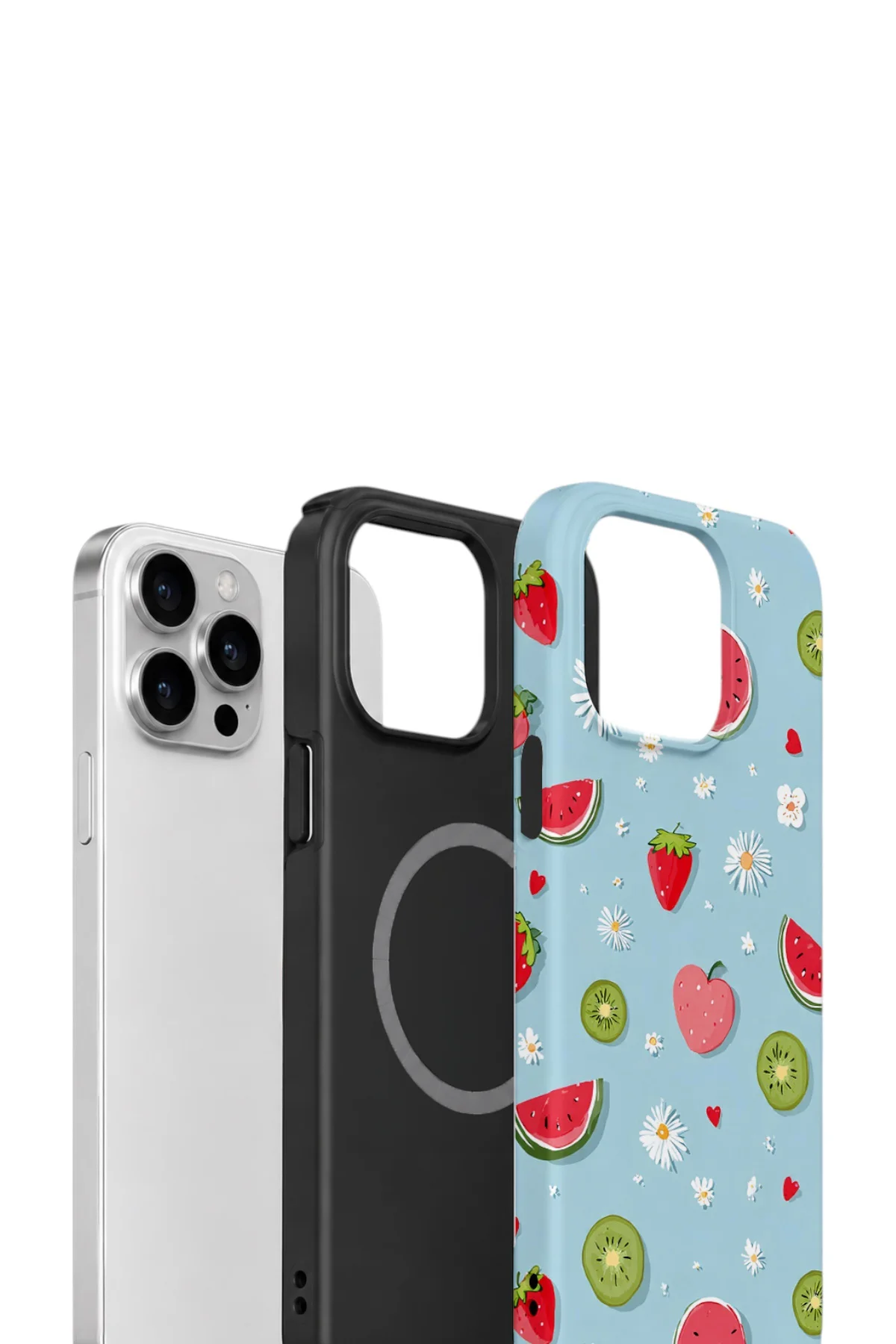 iPhone 14 Pro Vorian Çift Katmanlı MagSafe Kılıf Fruit Confetti Sky