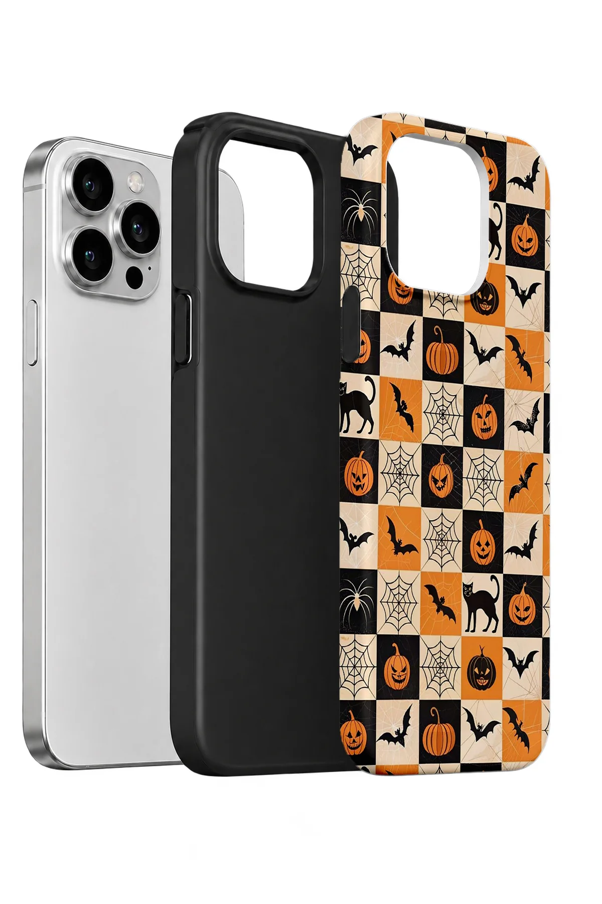 iPhone 14 Pro Vorian Çift Katmanlı Halloween Patchwork Kılıf - Görsel 2