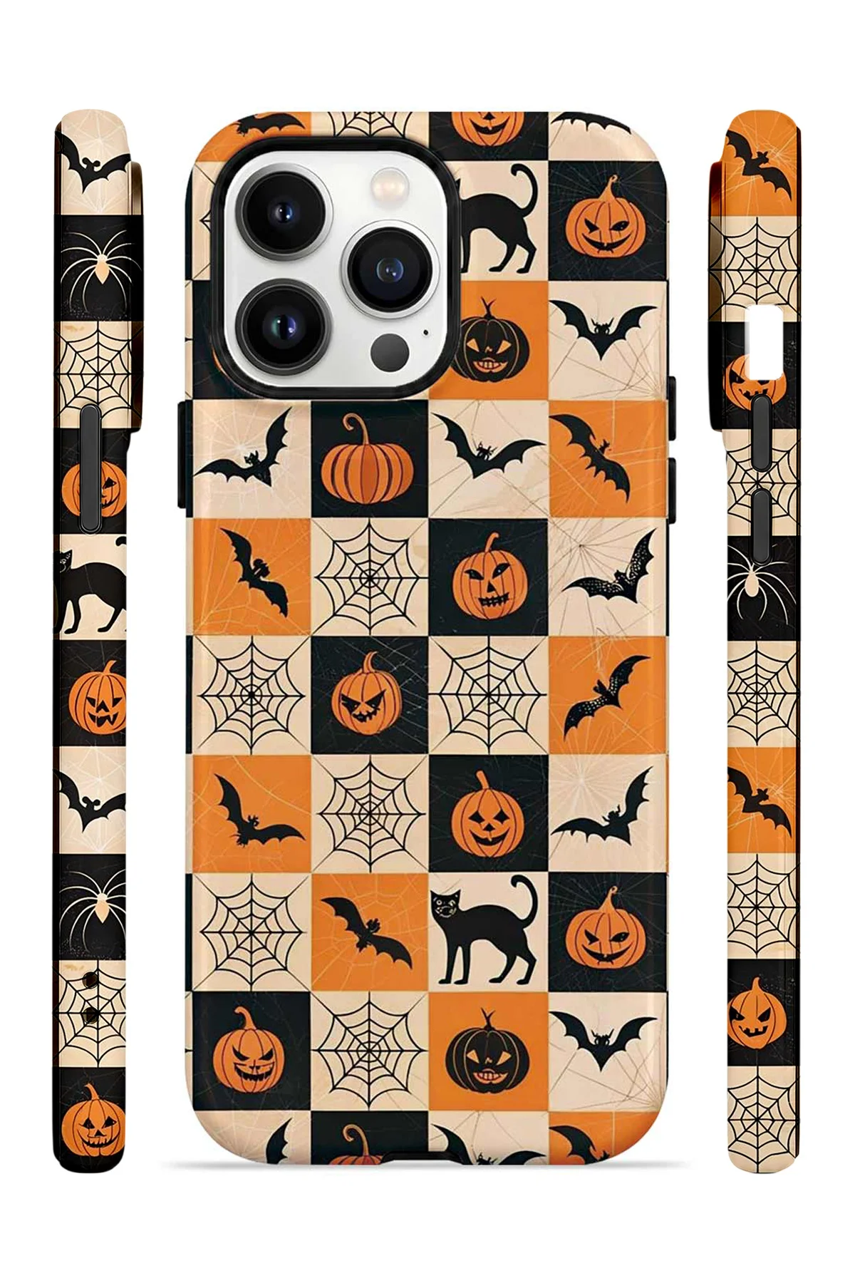 iPhone 14 Pro Vorian Çift Katmanlı Halloween Patchwork Kılıf - Görsel 3